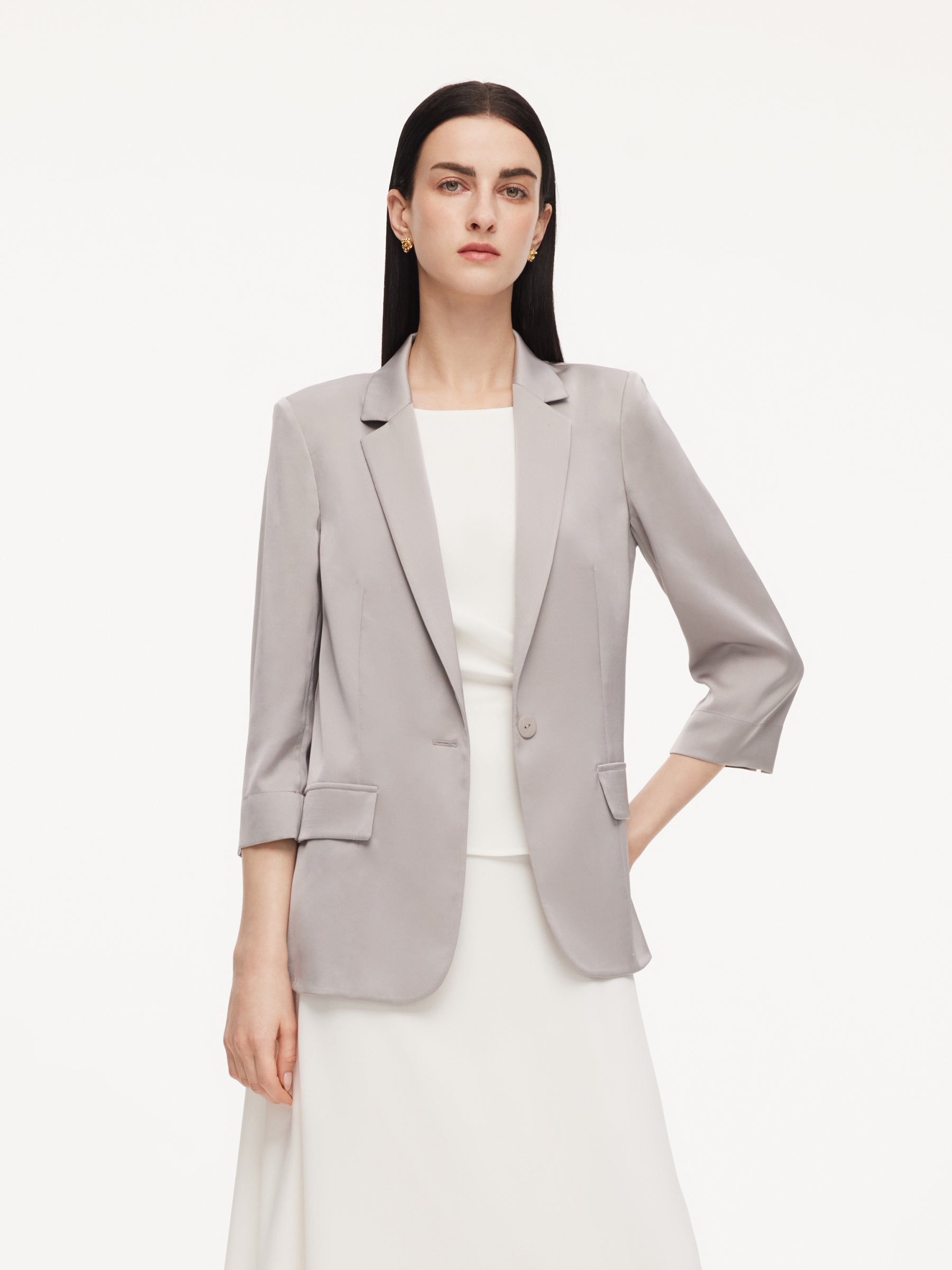Mulberry Silk Stretch Blazer