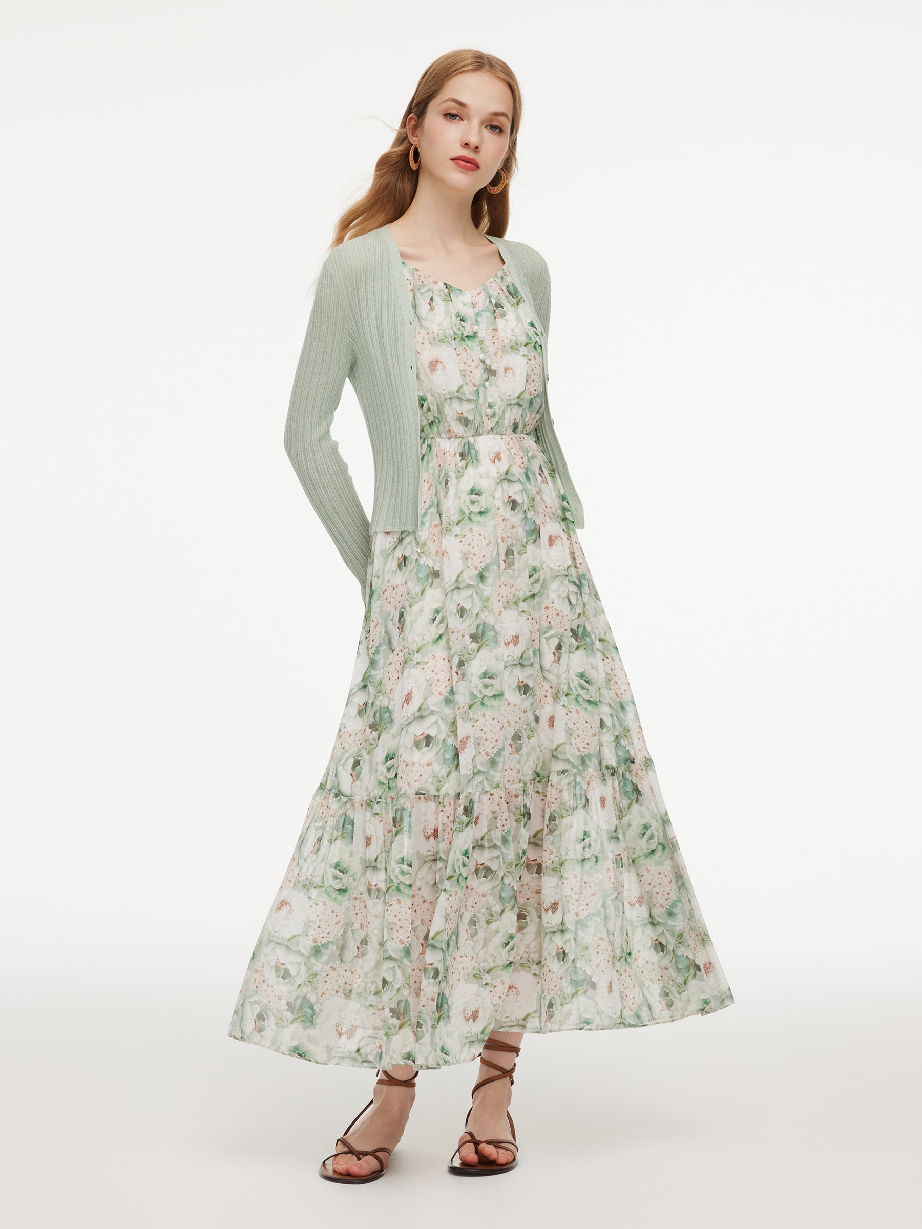 Silk Floral Maxi Dress