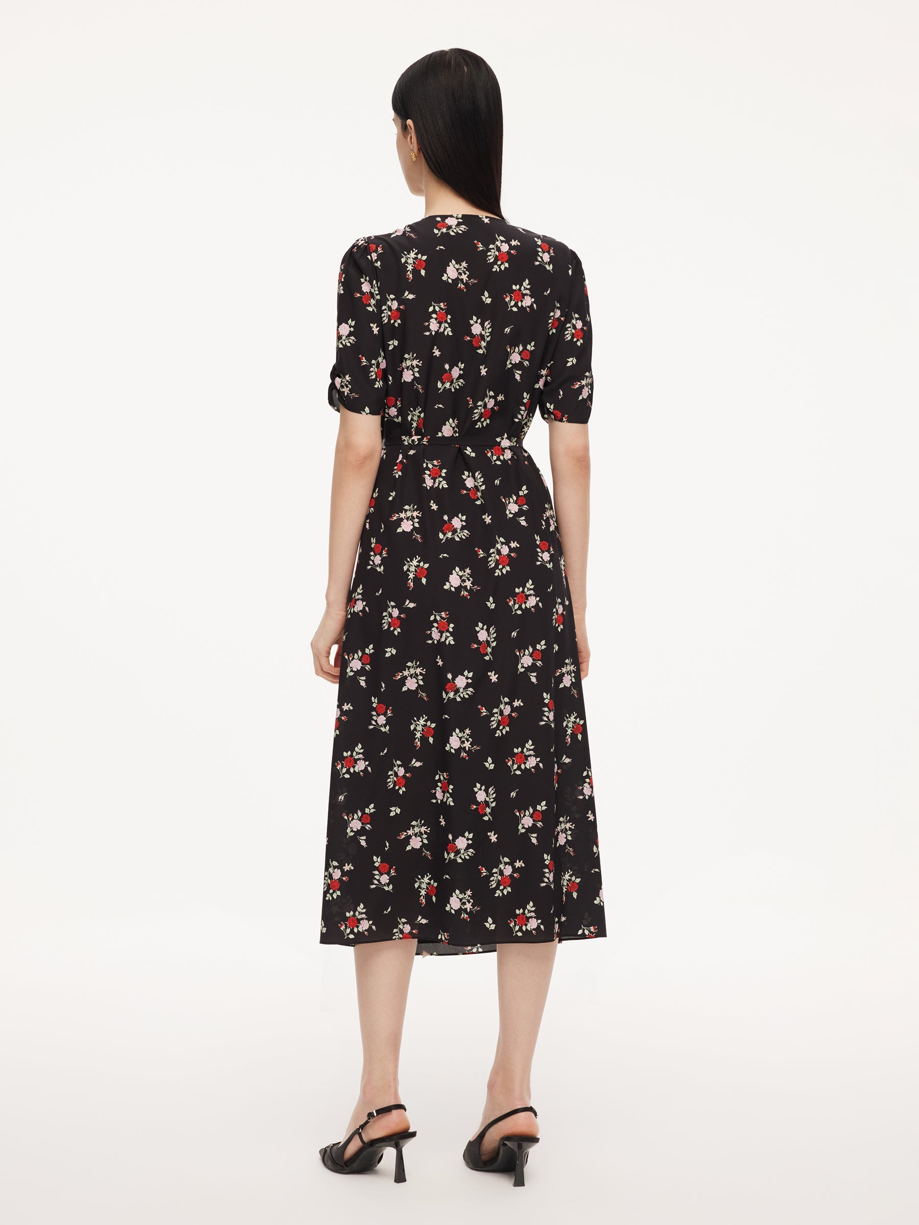 Mulberry Silk Floral Wrap Dress