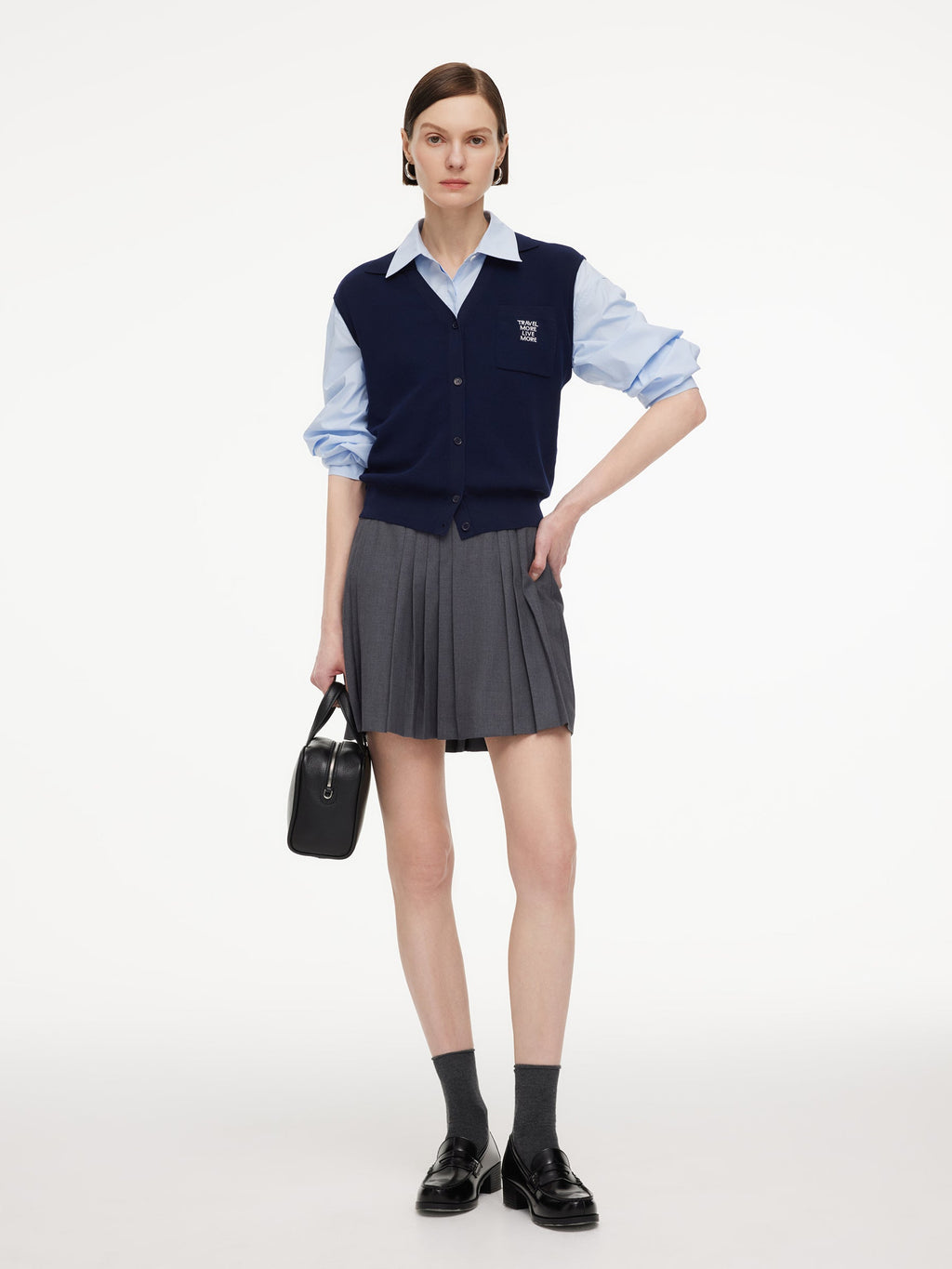 Oversized Letter Embroidered Shirt
