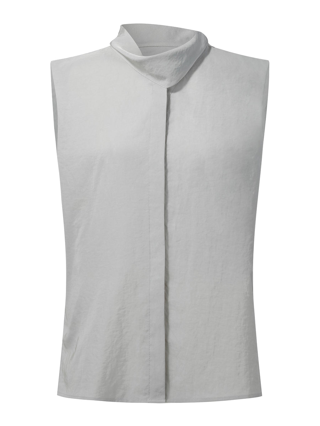 Triacetate Ribbon Neck Blouse