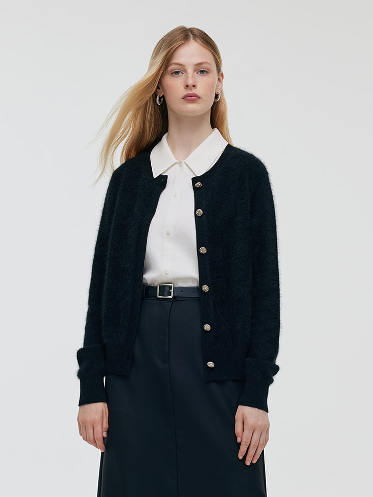100% Cashmere Brushed Cardigan
