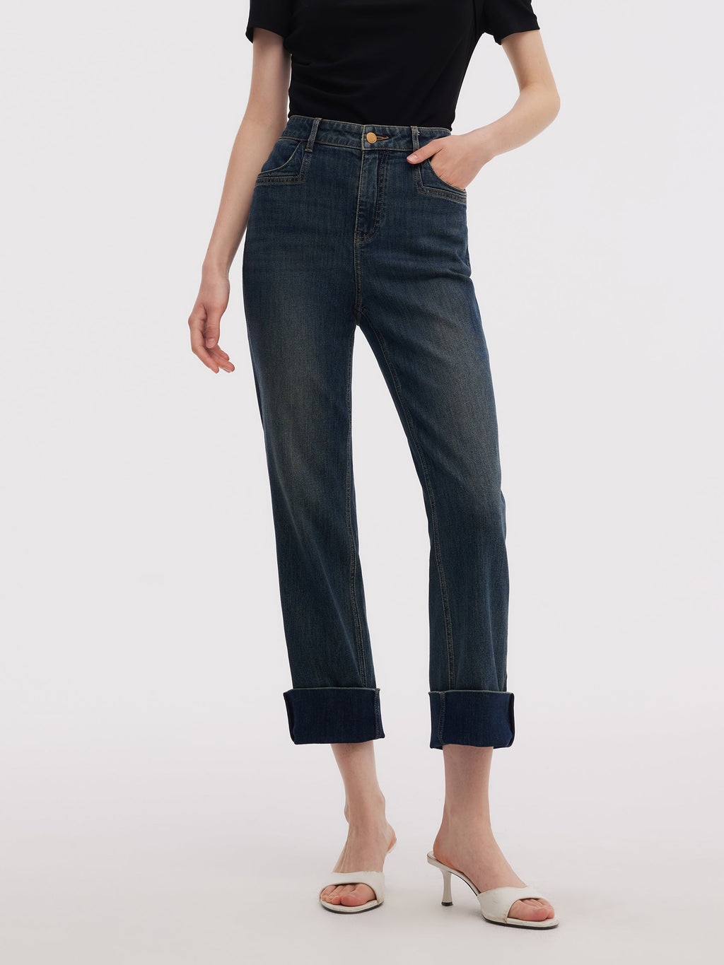 Ankle-Length Straight Denim
