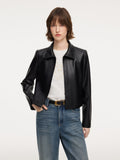 Eco-Friendly PU Leather Cropped Jacket