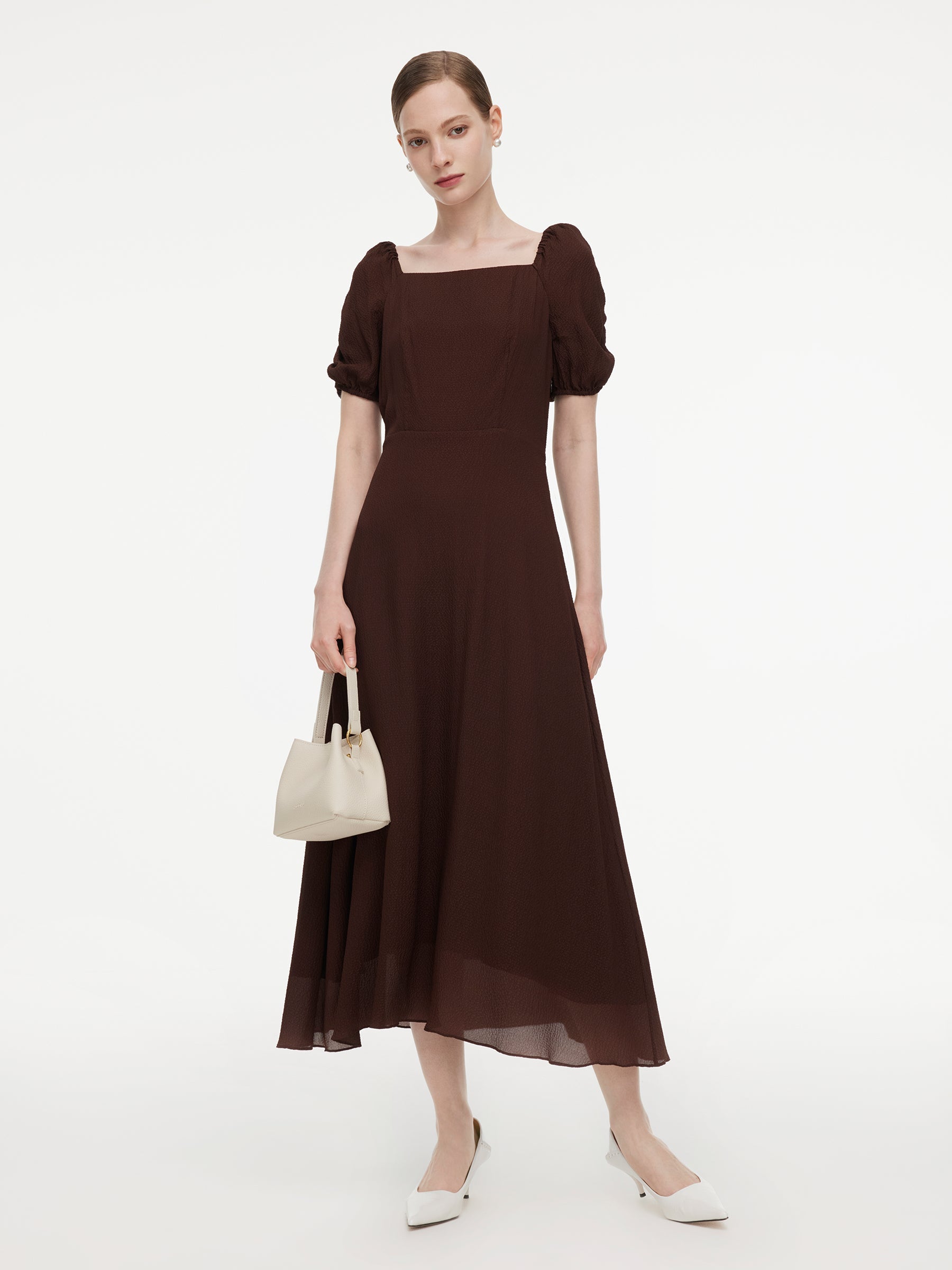 Mulberry Silk Square Neck Maxi Dress