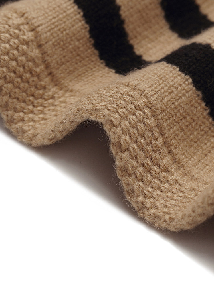 Wool Striped French Cardigan