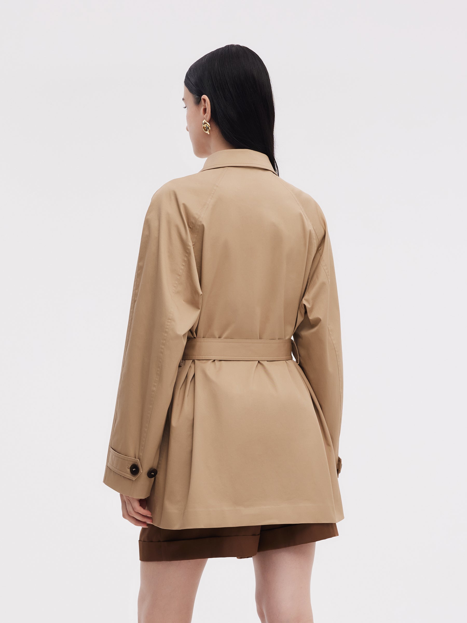 Cotton Spandex Trench