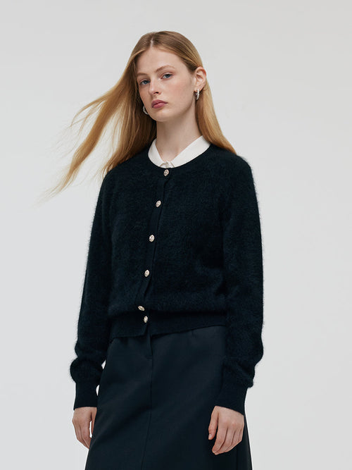 100% Cashmere Brushed Cardigan