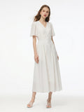 Tencel V-Neck Maxi Dress