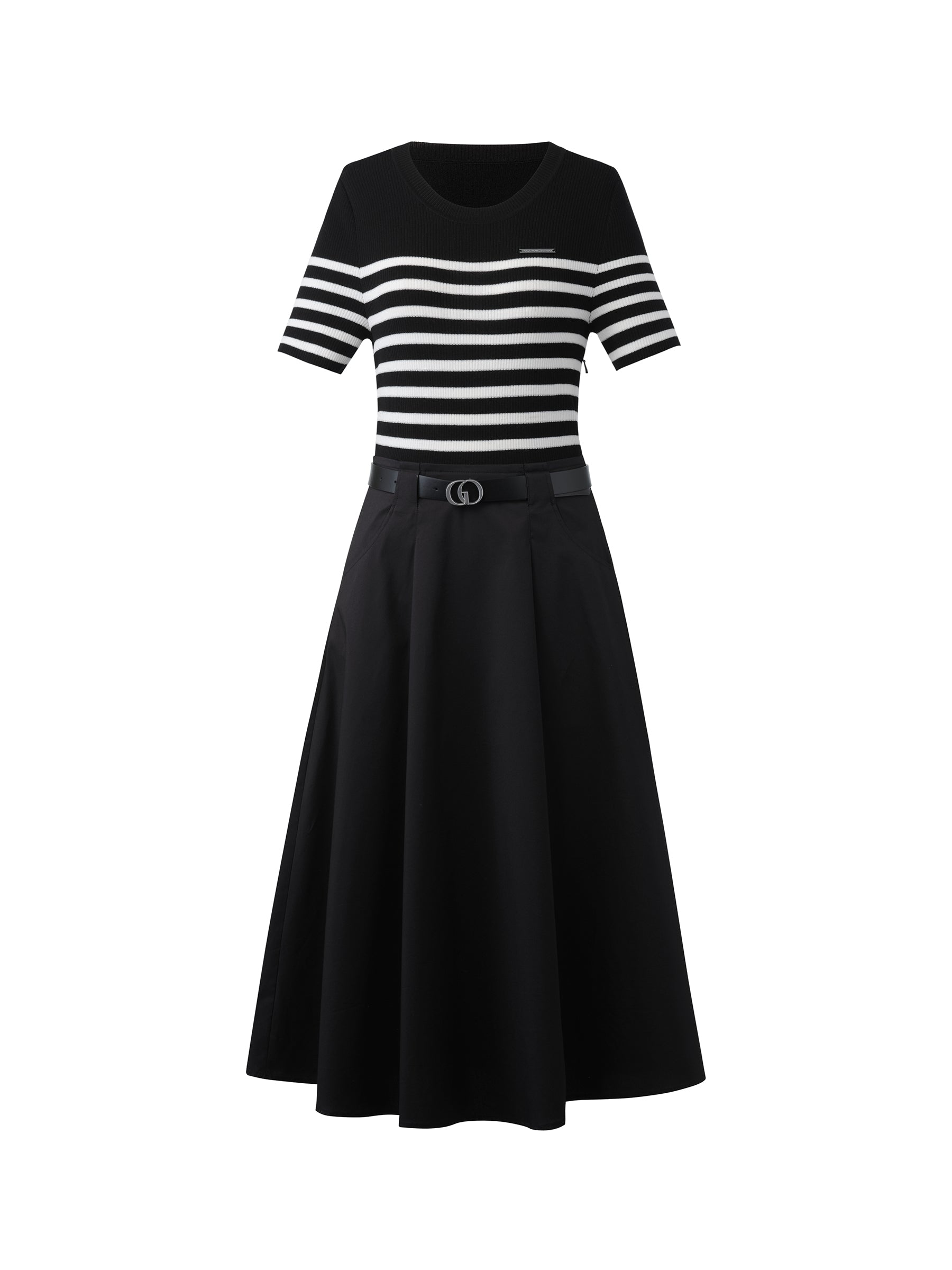 Lyocell Patchwork Belted Midi