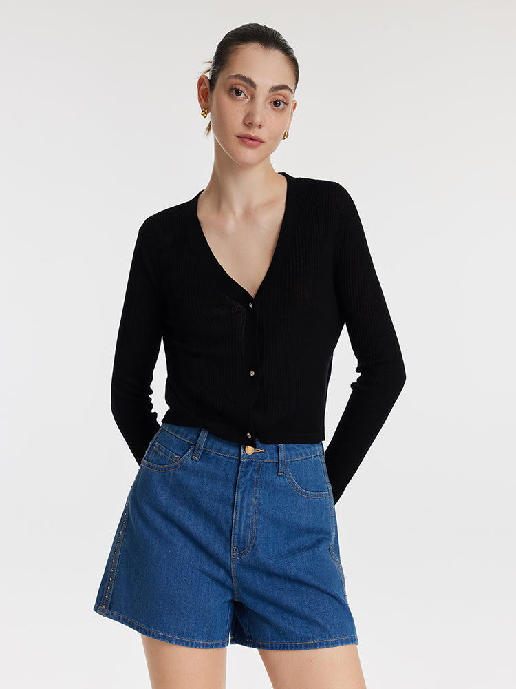 Tencel-Silk V-Neck Cardigan