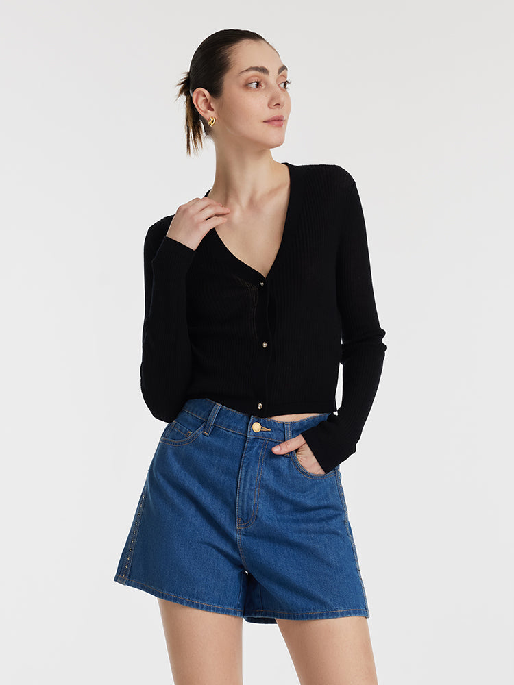 Tencel-Silk V-Neck Cardigan