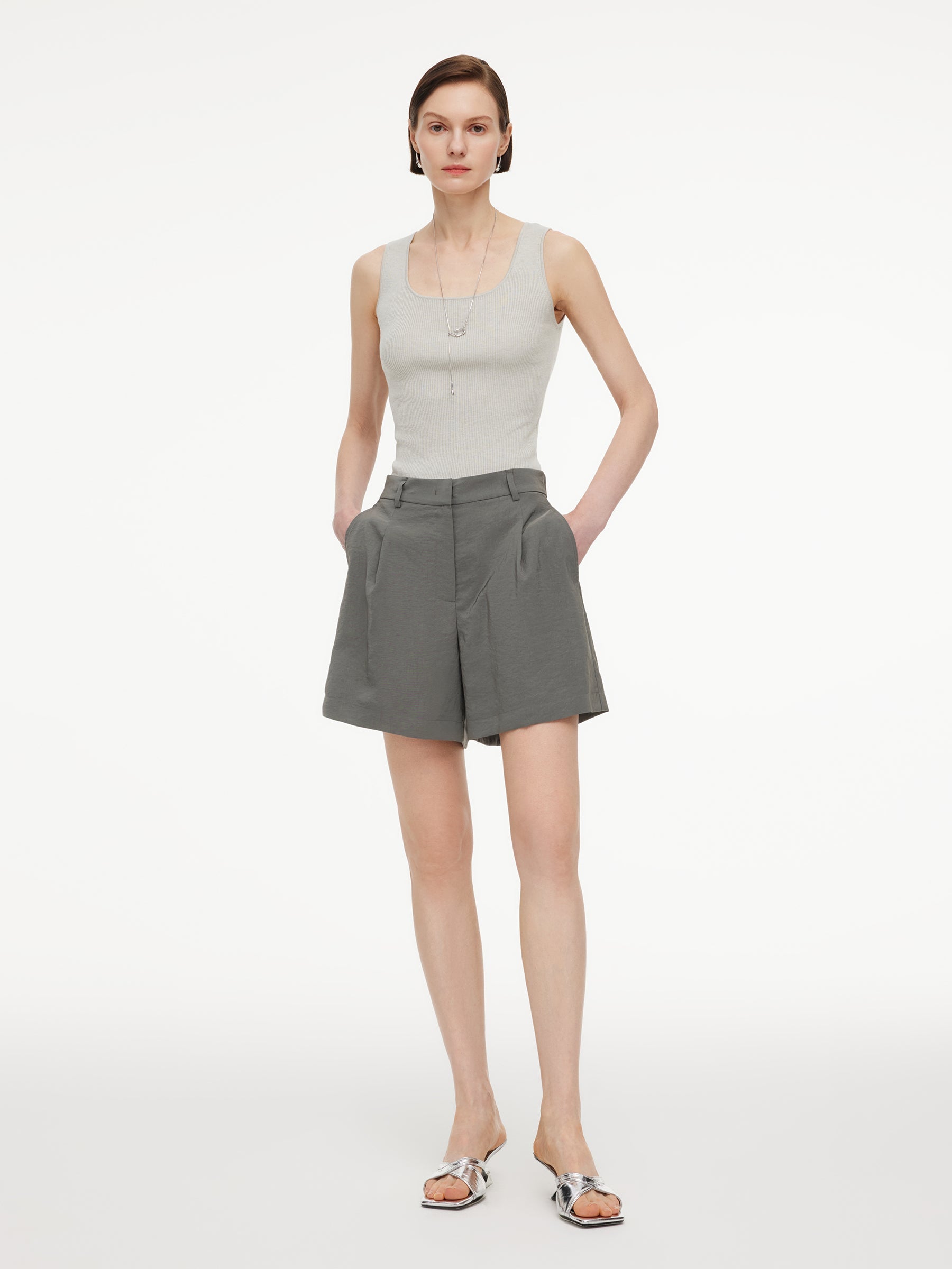 Silk-Drape Wrinkle-Free Shorts