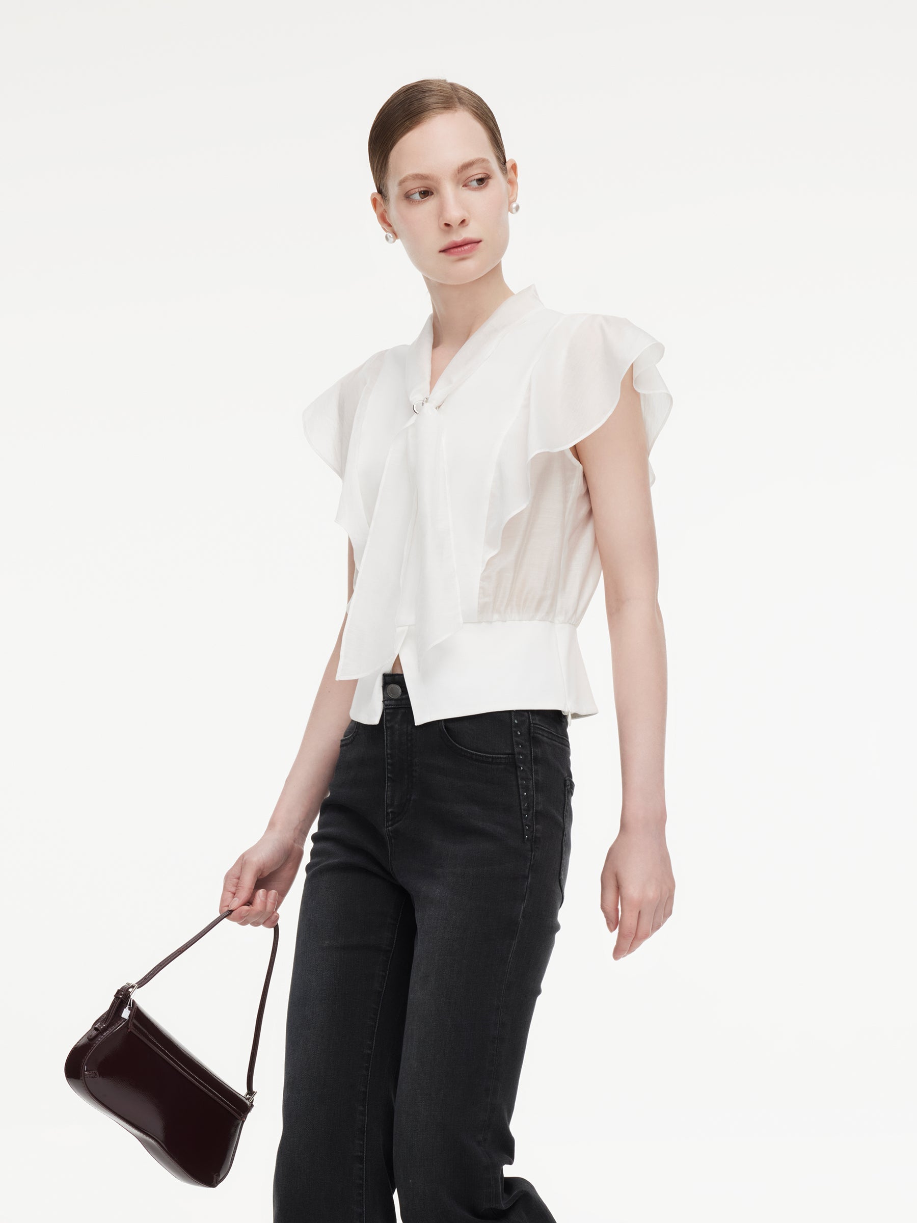 Cotton Ruffle Cap Sleeve