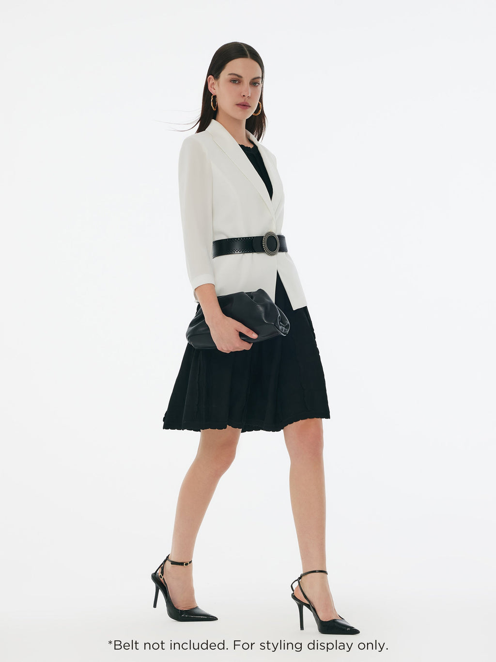 Triacetate Gathered Waist Blazer