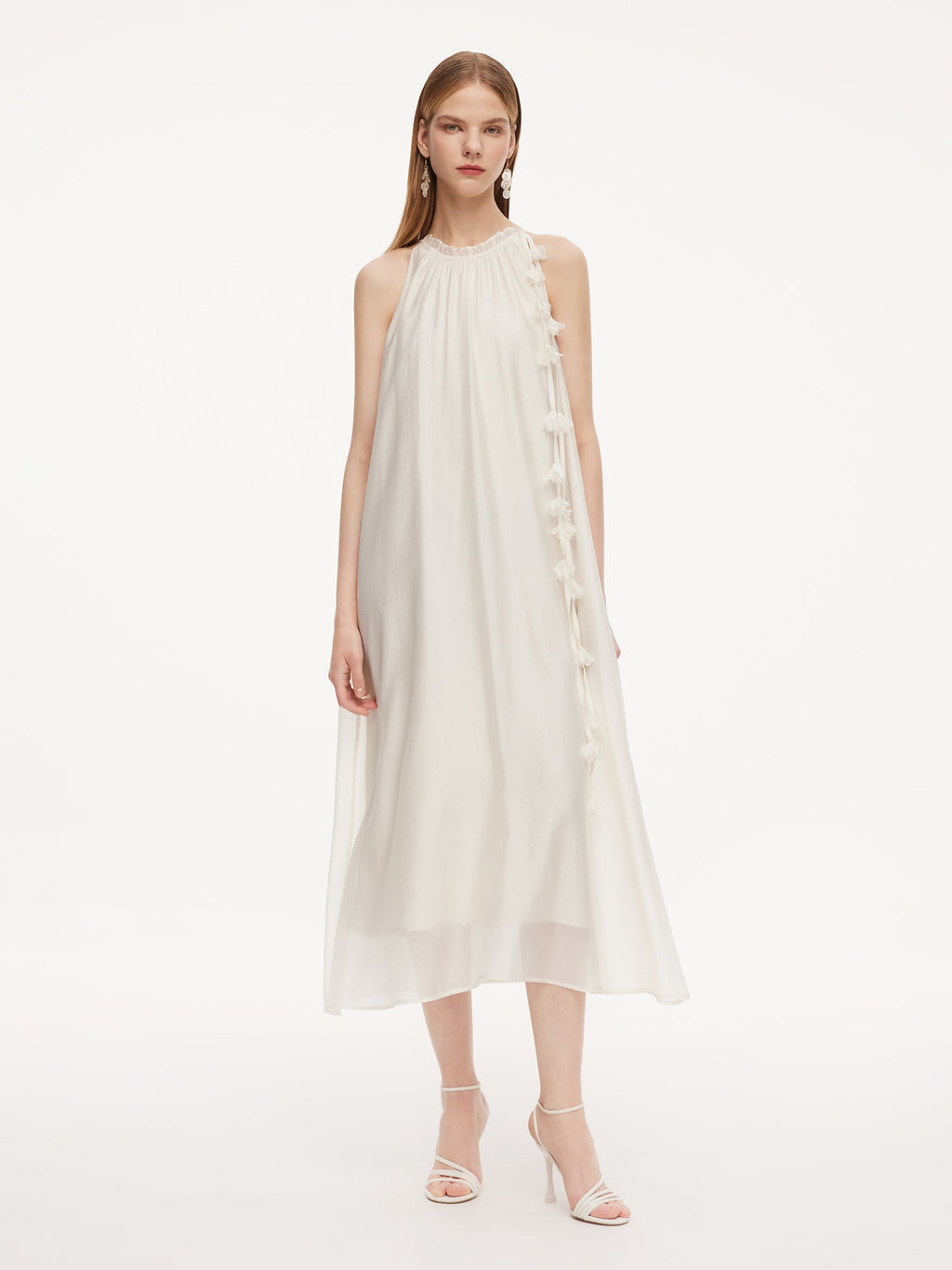 Halter Ruffle Maxi Dress