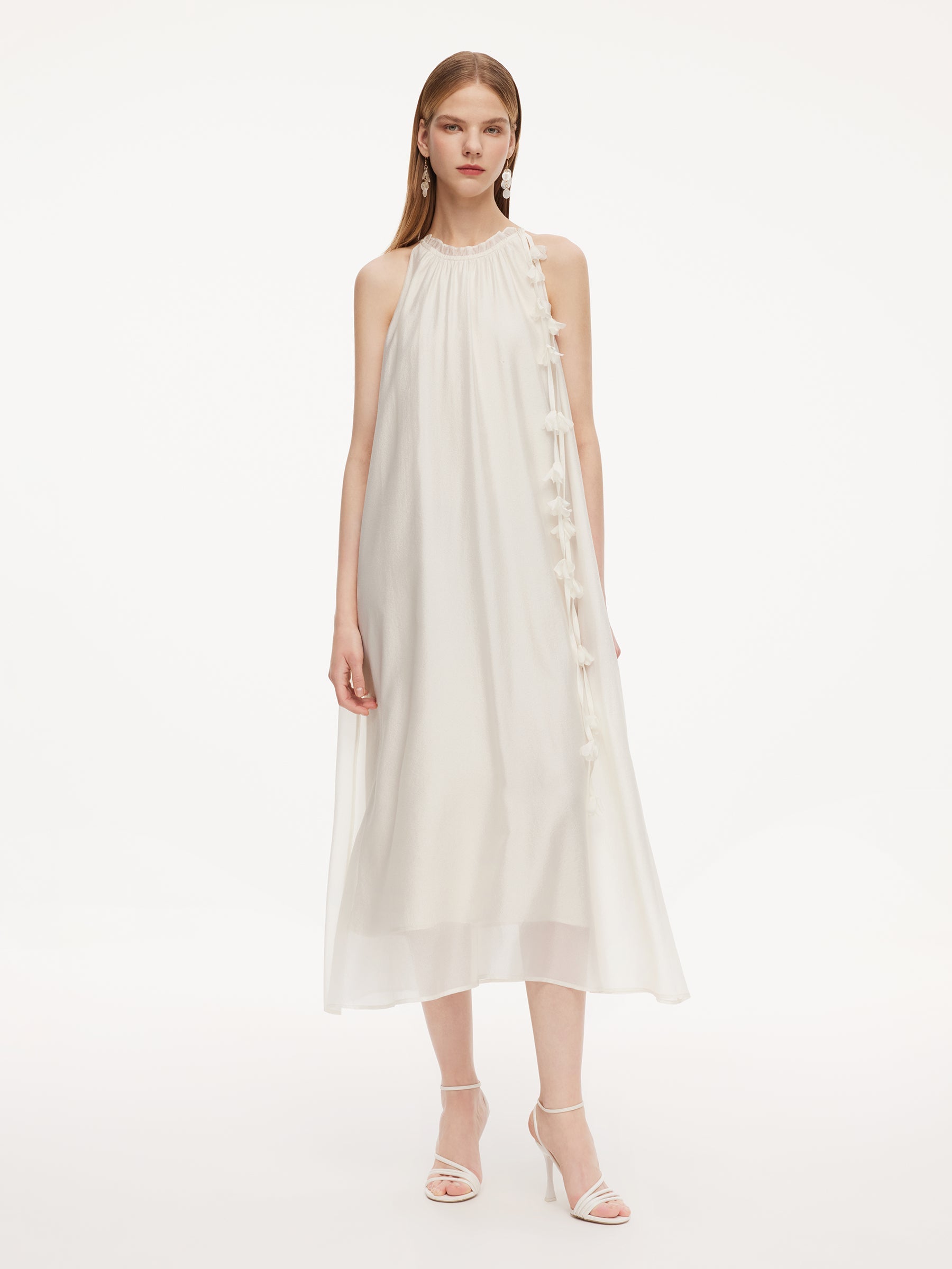 Halter Ruffle Maxi Dress