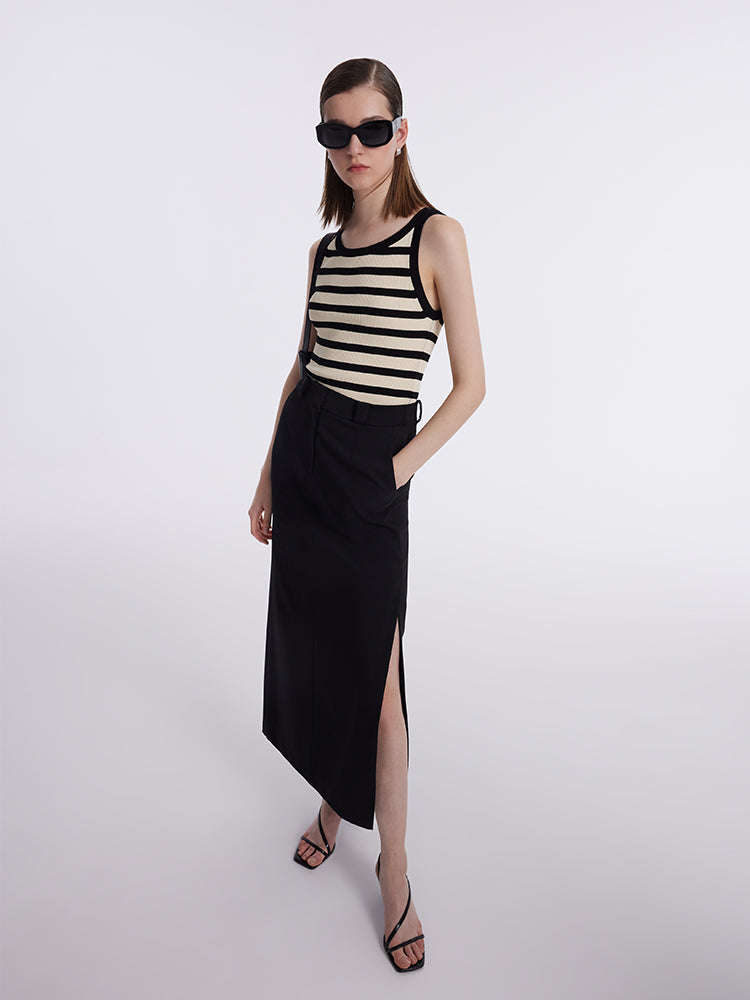 Striped Knit Fit Tank