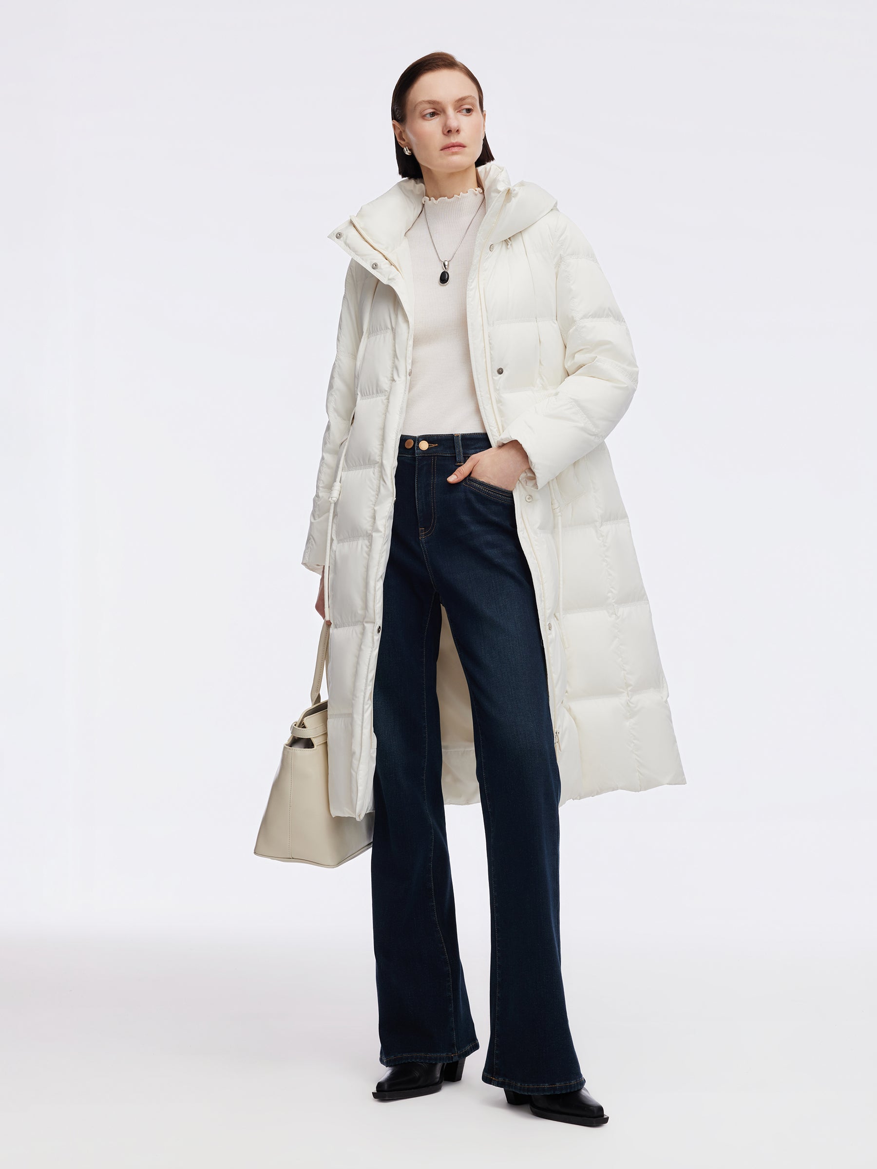 Square Quilted Fitted Coat