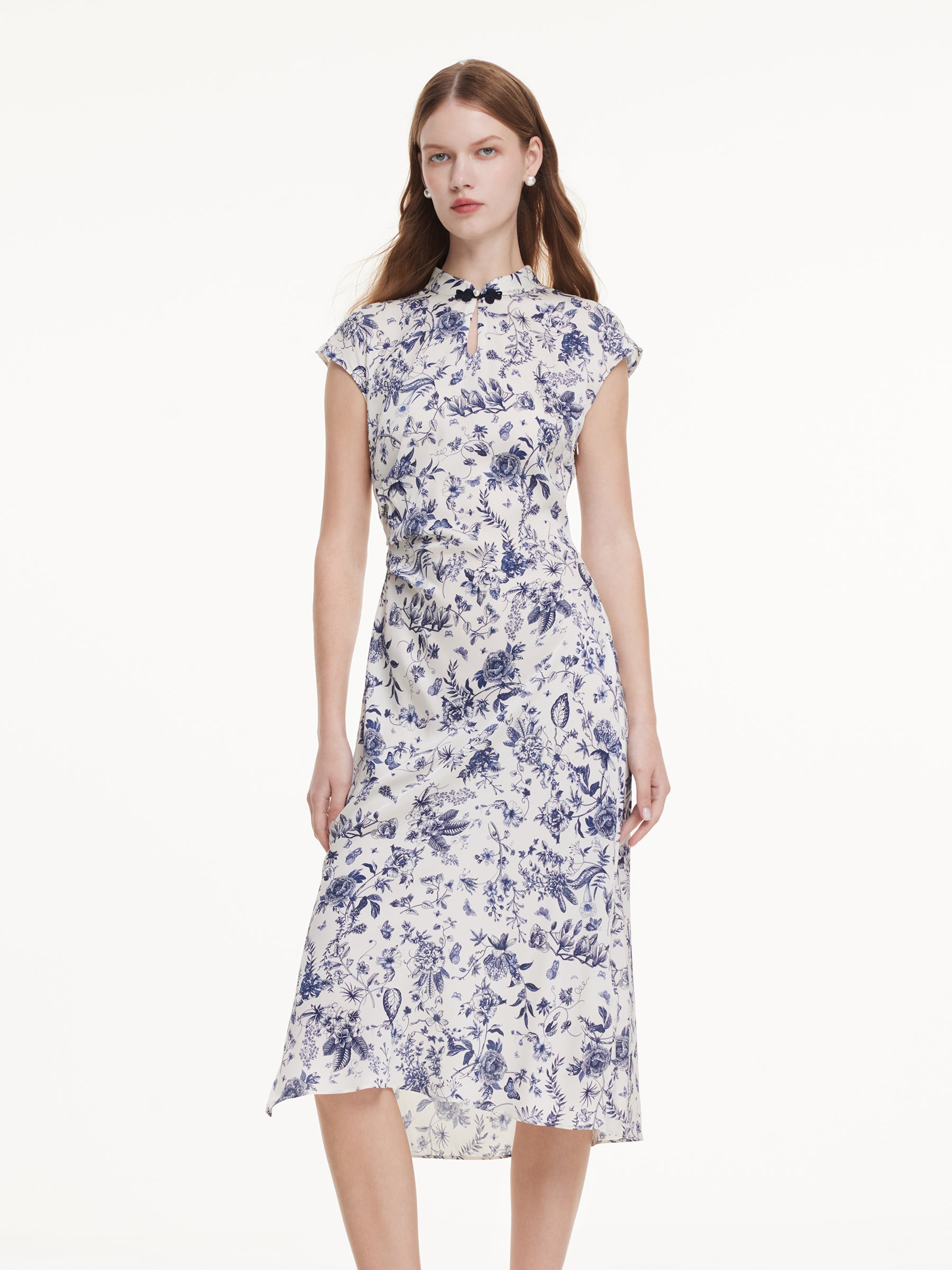 Blue-White Porcelain Qipao Dress