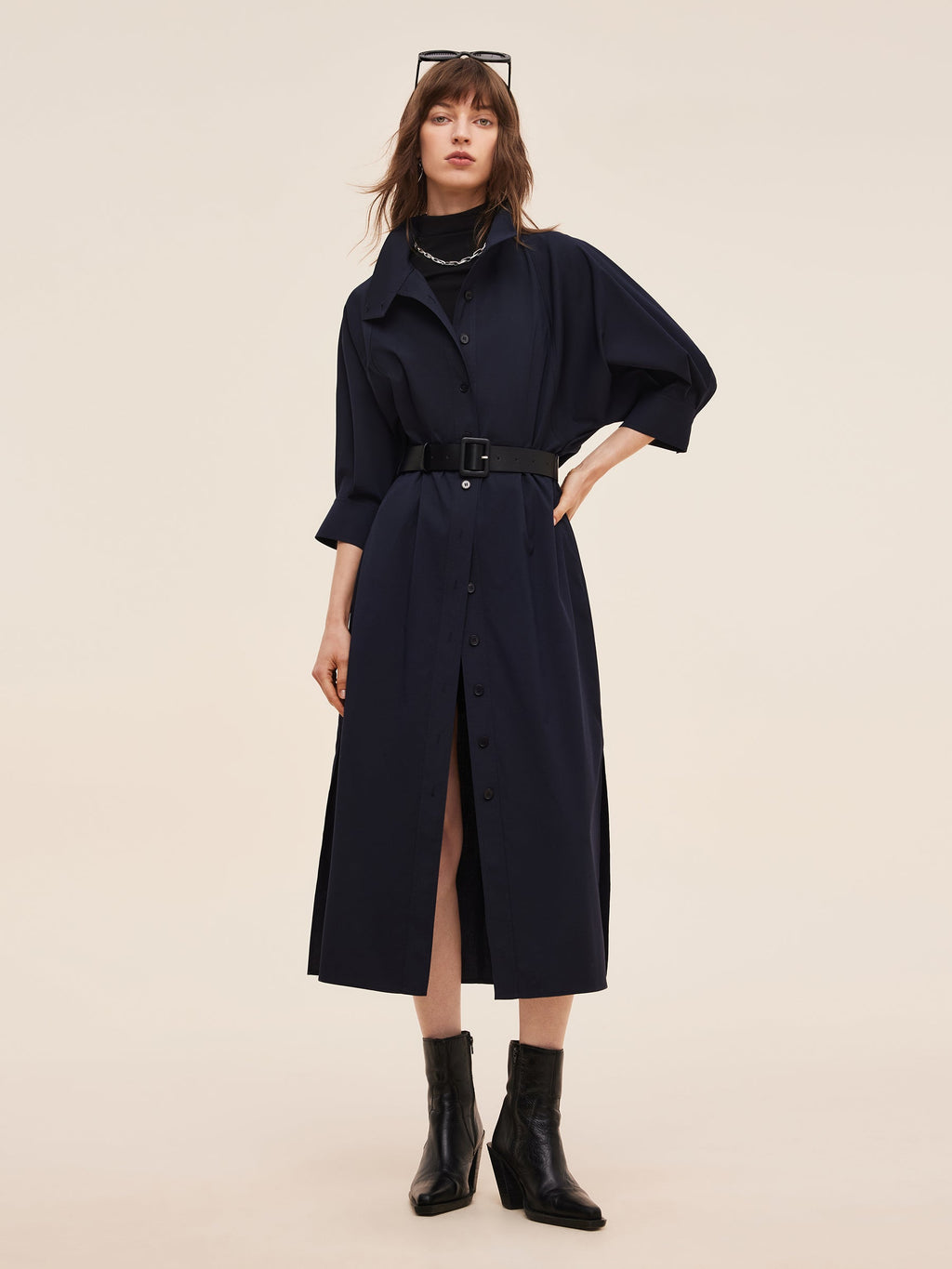 Adjustable Collar Trench Coat