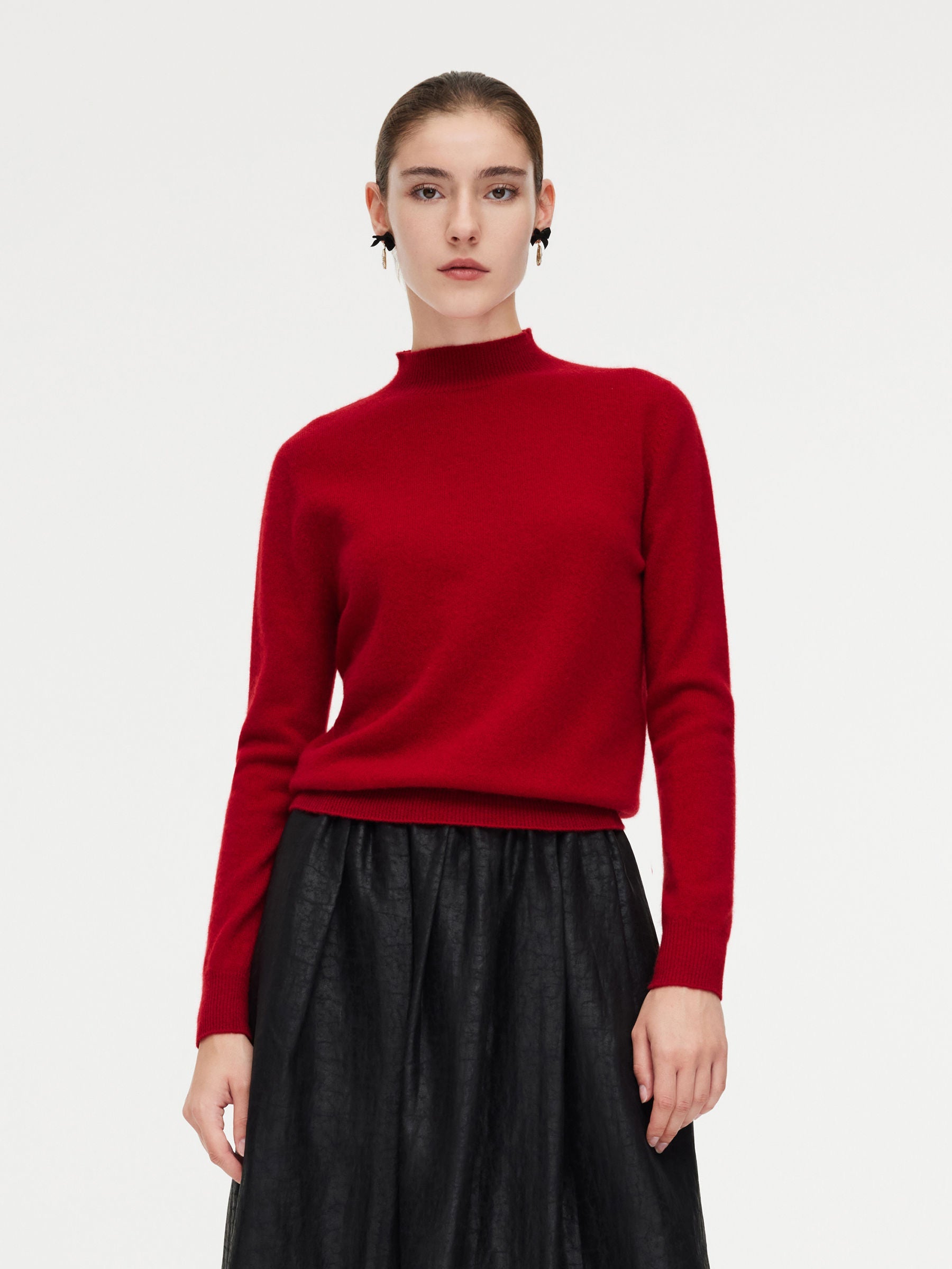 100% Cashmere Mock Neck Sweater