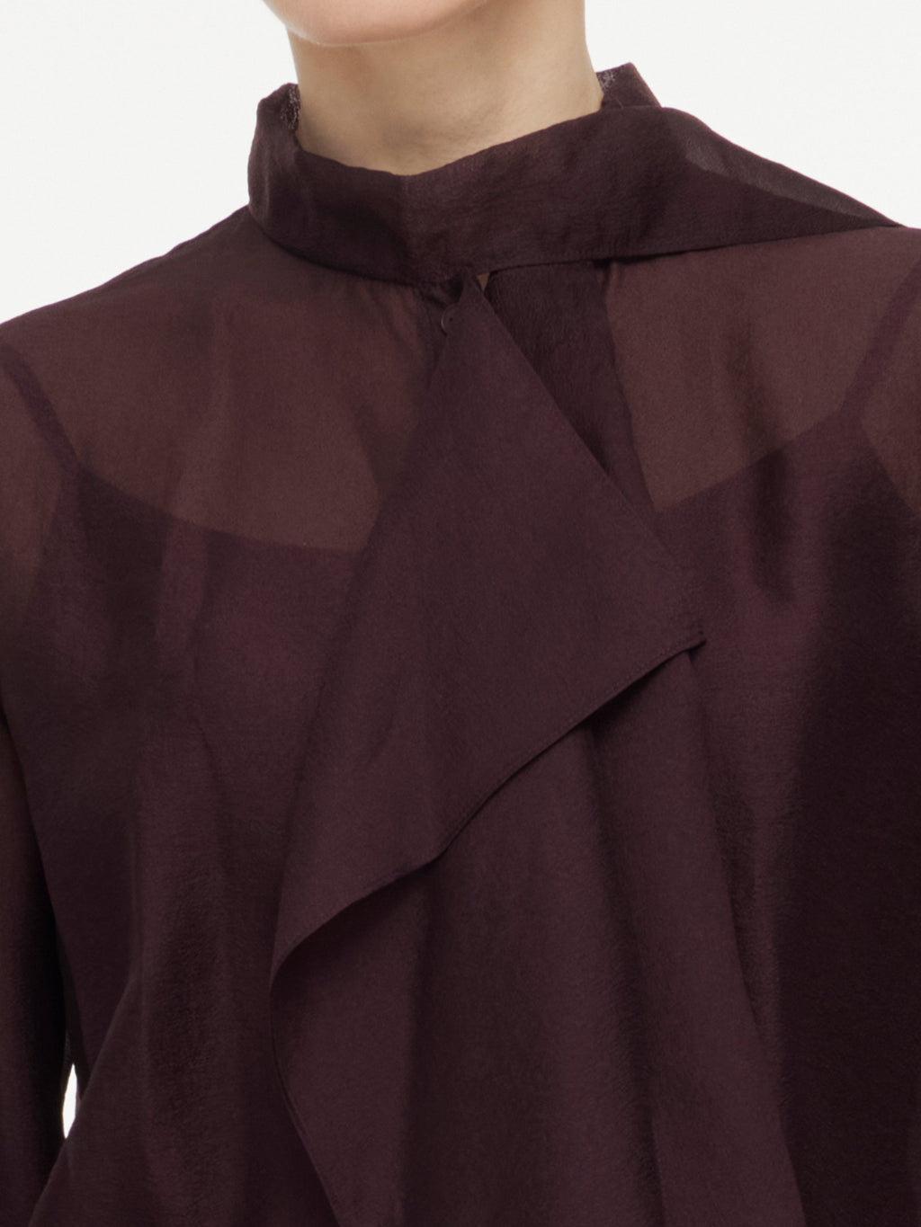 Tie-Front Bow Silk Top