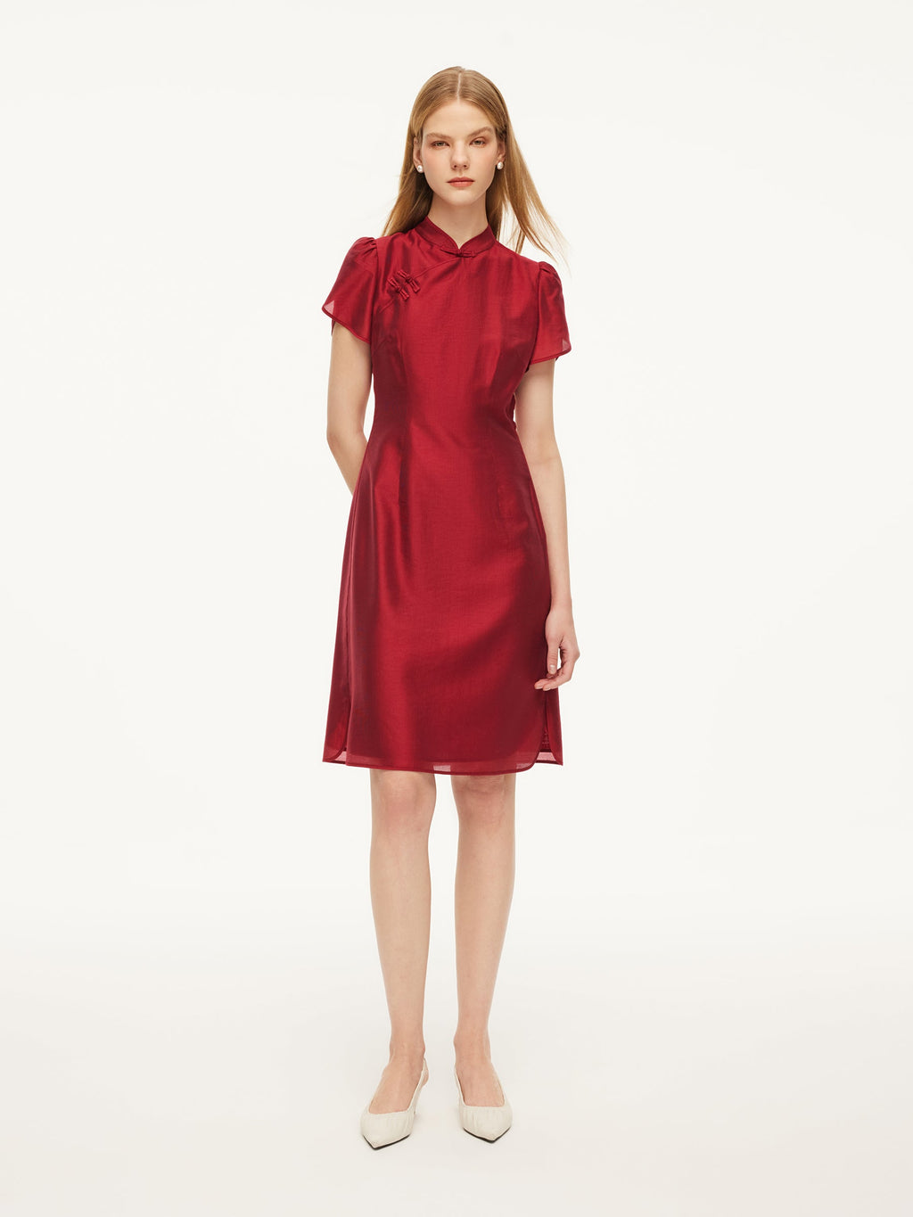 Tencel Qipao Mini Dress