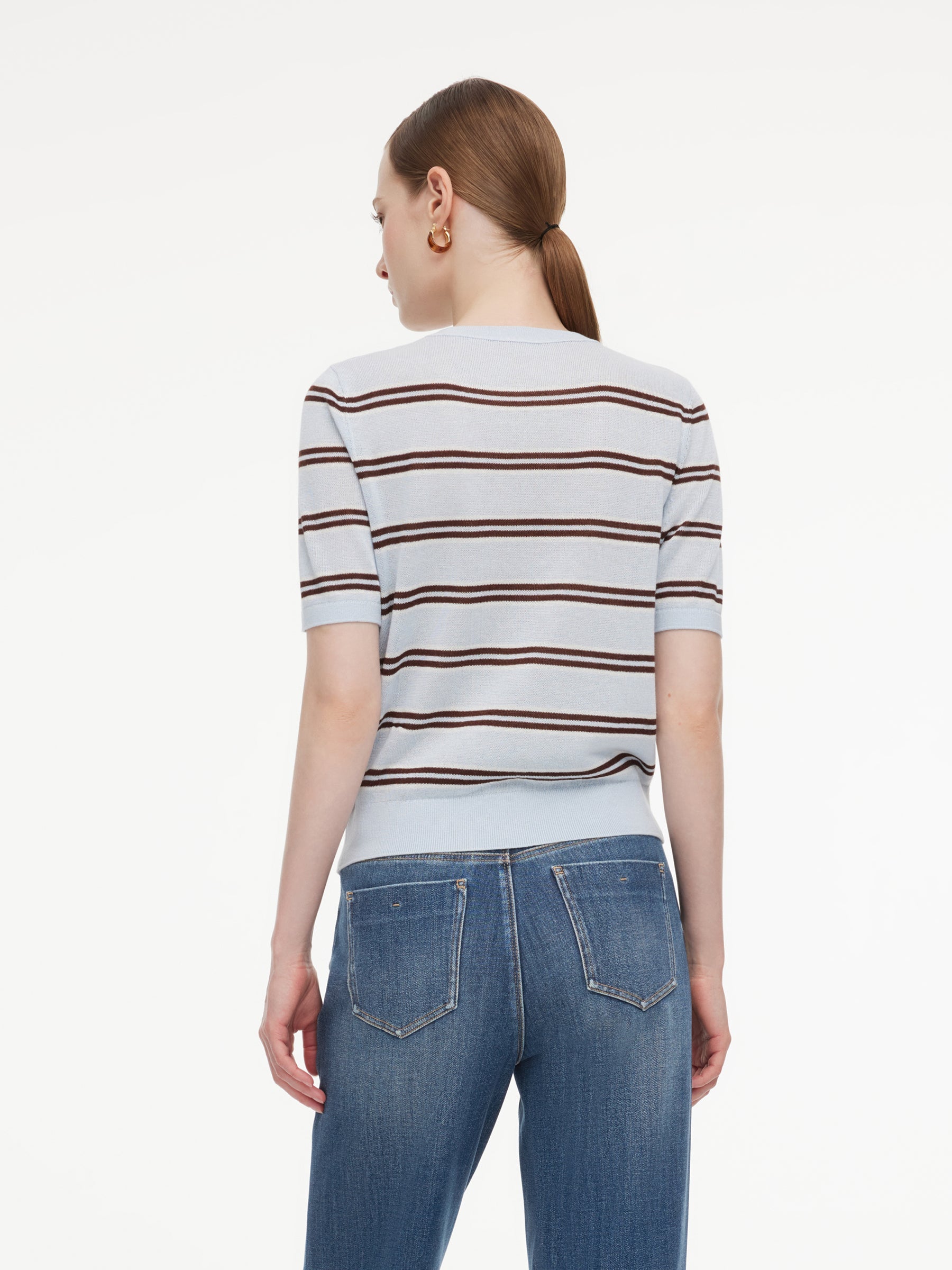 Striped Knit Linen Top
