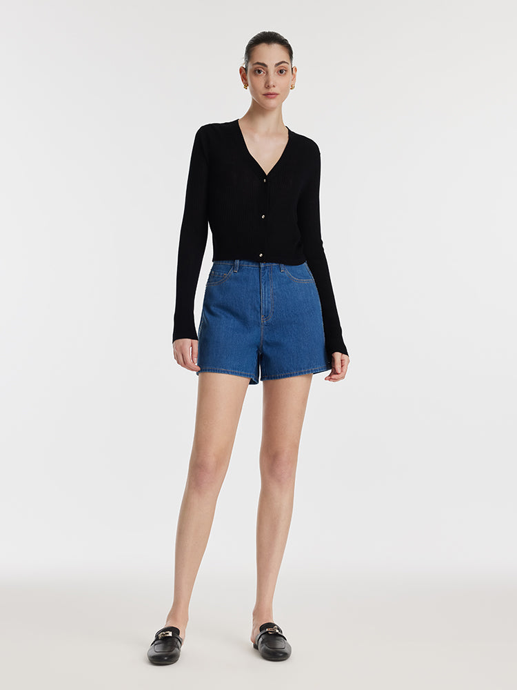 Tencel-Silk V-Neck Cardigan