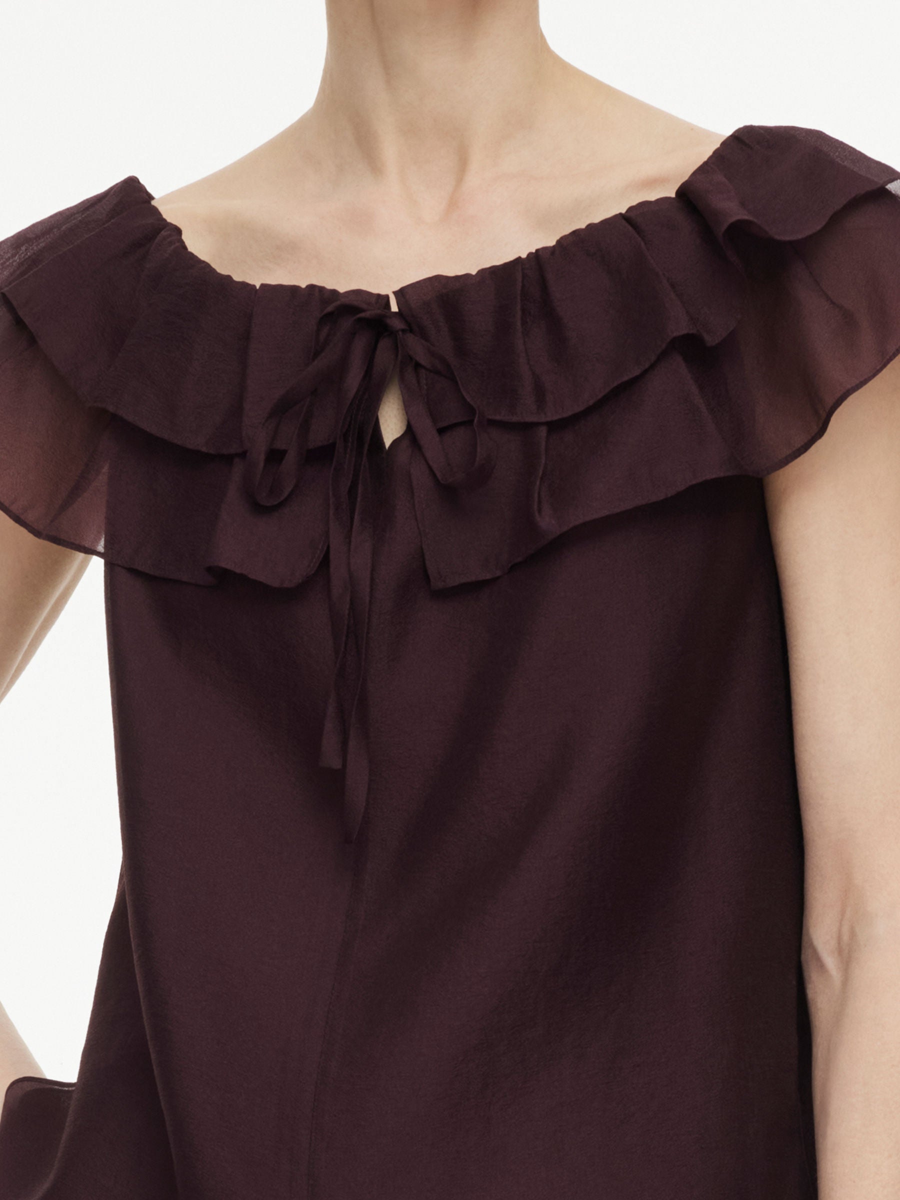 Off-Shoulder Ruffle Tie Top