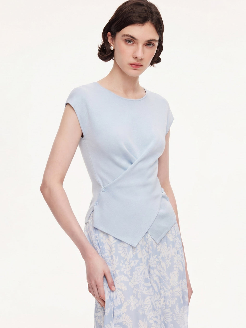 Lyocell-Triacetate Wrap Top
