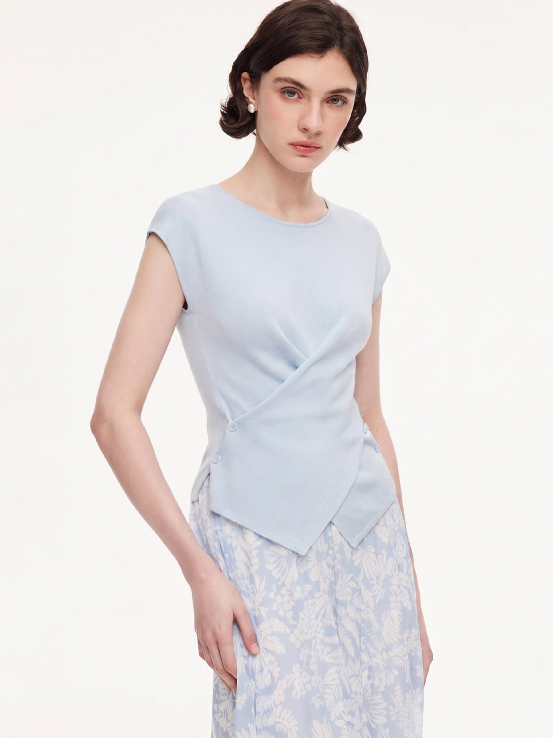 Lyocell-Triacetate Wrap Top