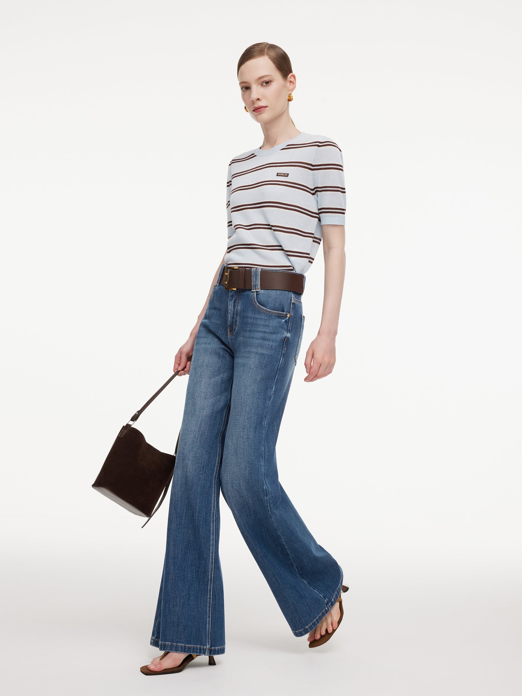 Striped Knit Linen Top