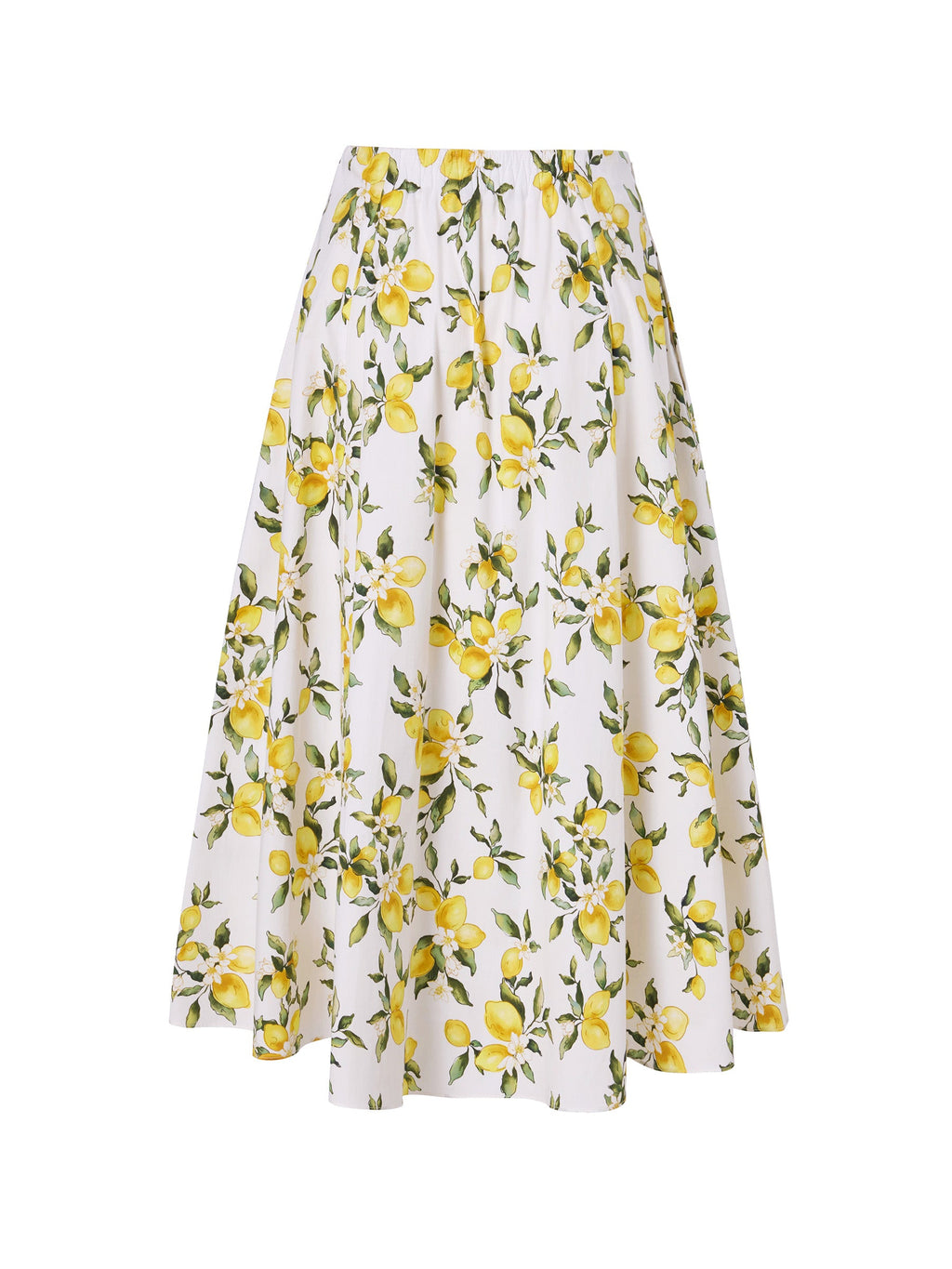 Lemon Print A-Line Skirt