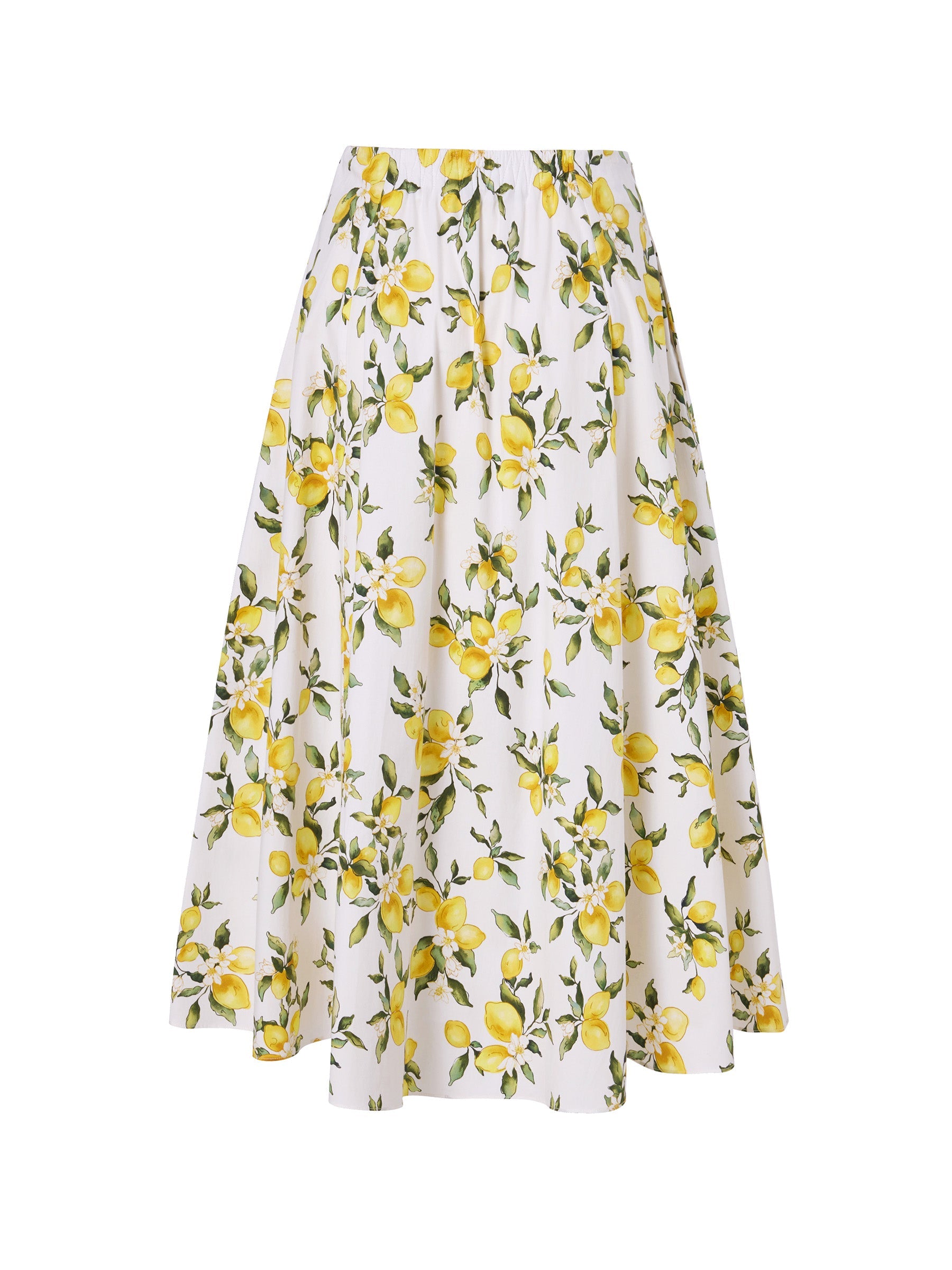 Lemon Print A-Line Skirt
