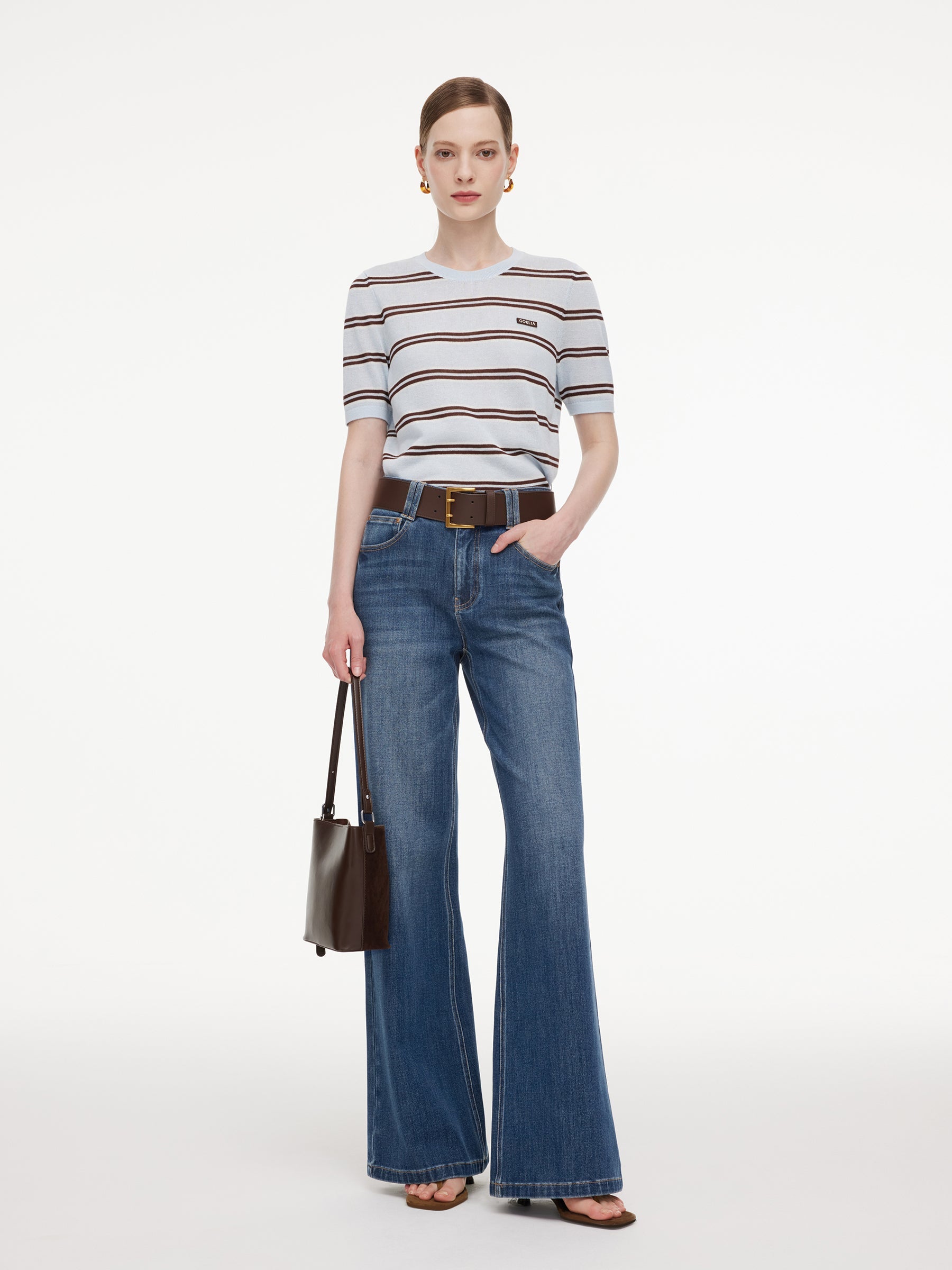Striped Knit Linen Top