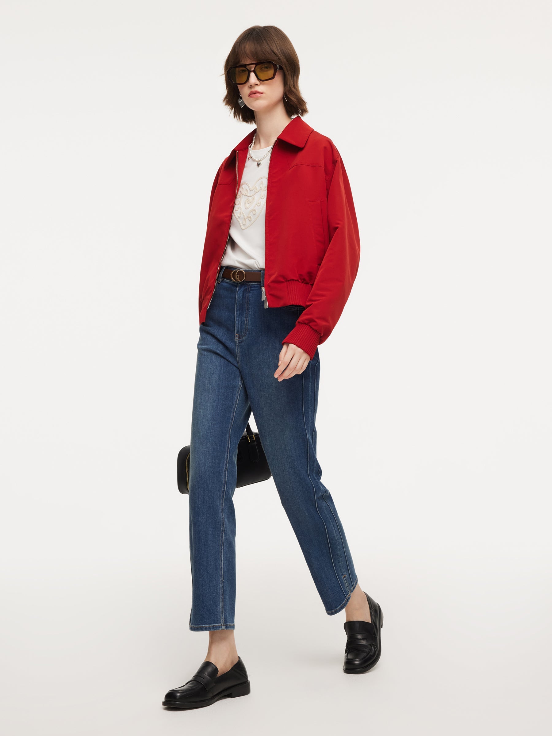 Acetate-Blend Micro-Flare Jeans