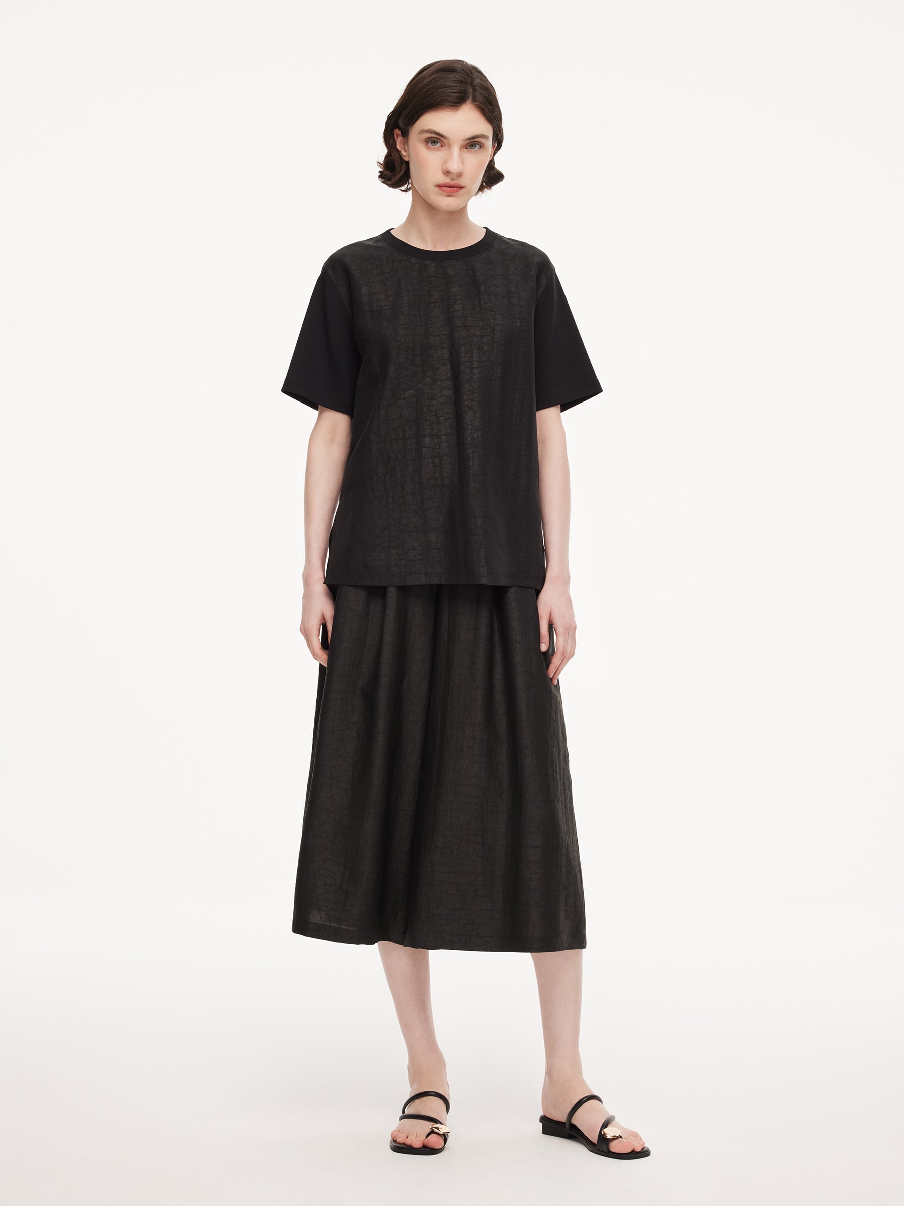 Silk Embroidered H-Line Tee