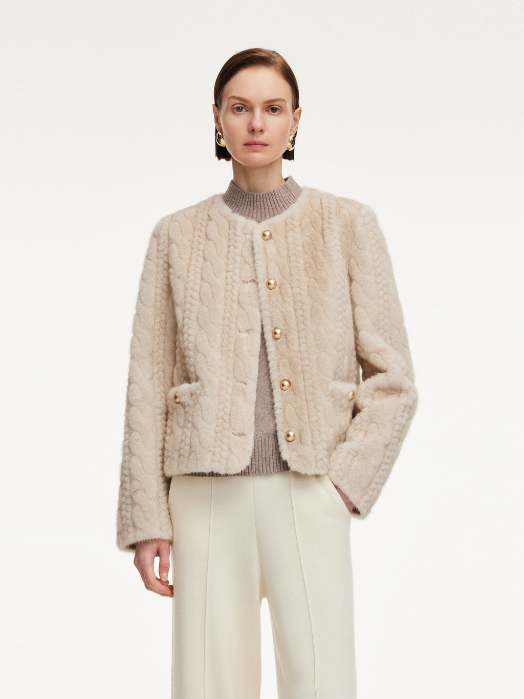 Eco-Fur Cropped Coat