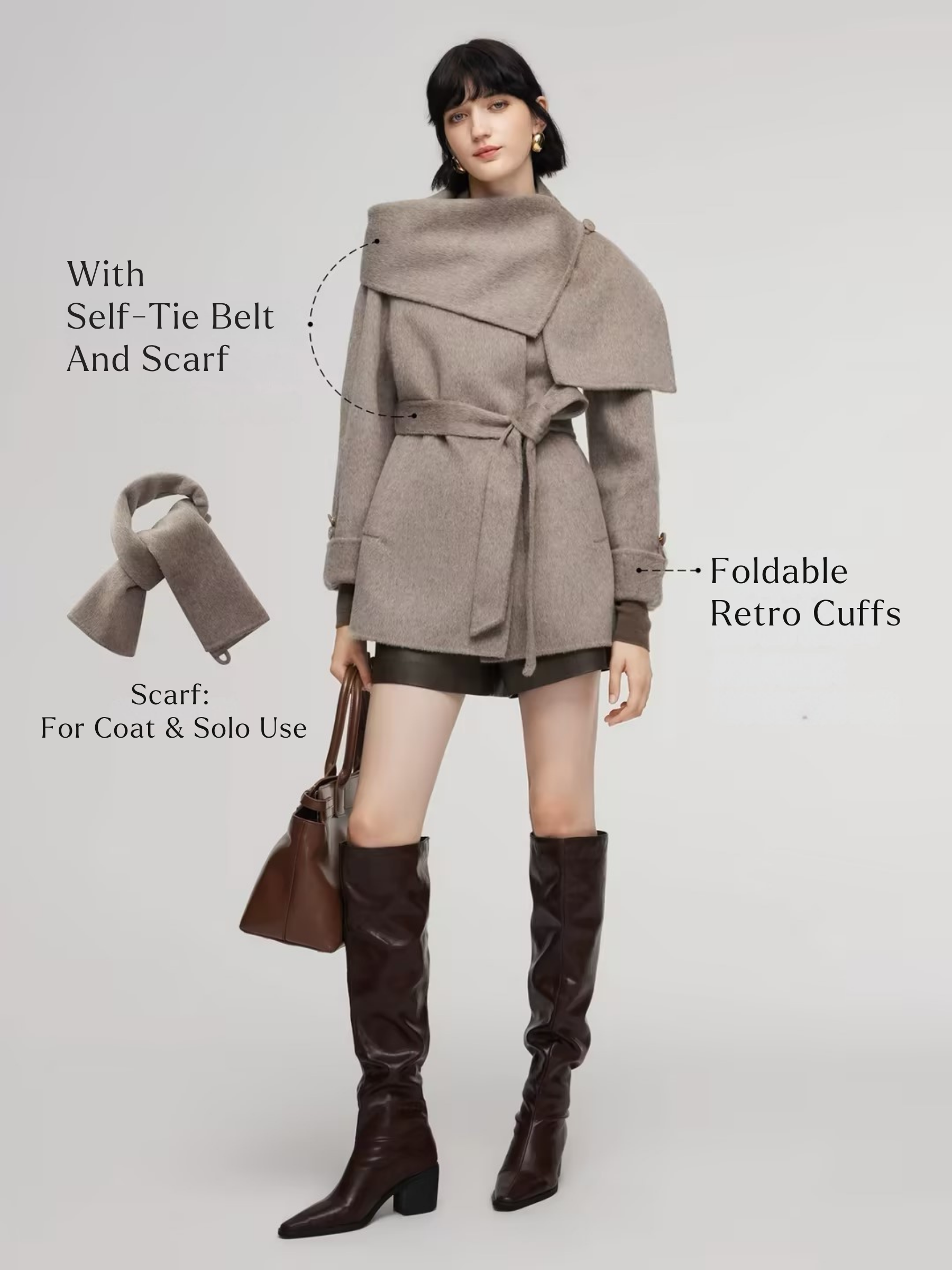 Alpaca Wool Wrap Coat