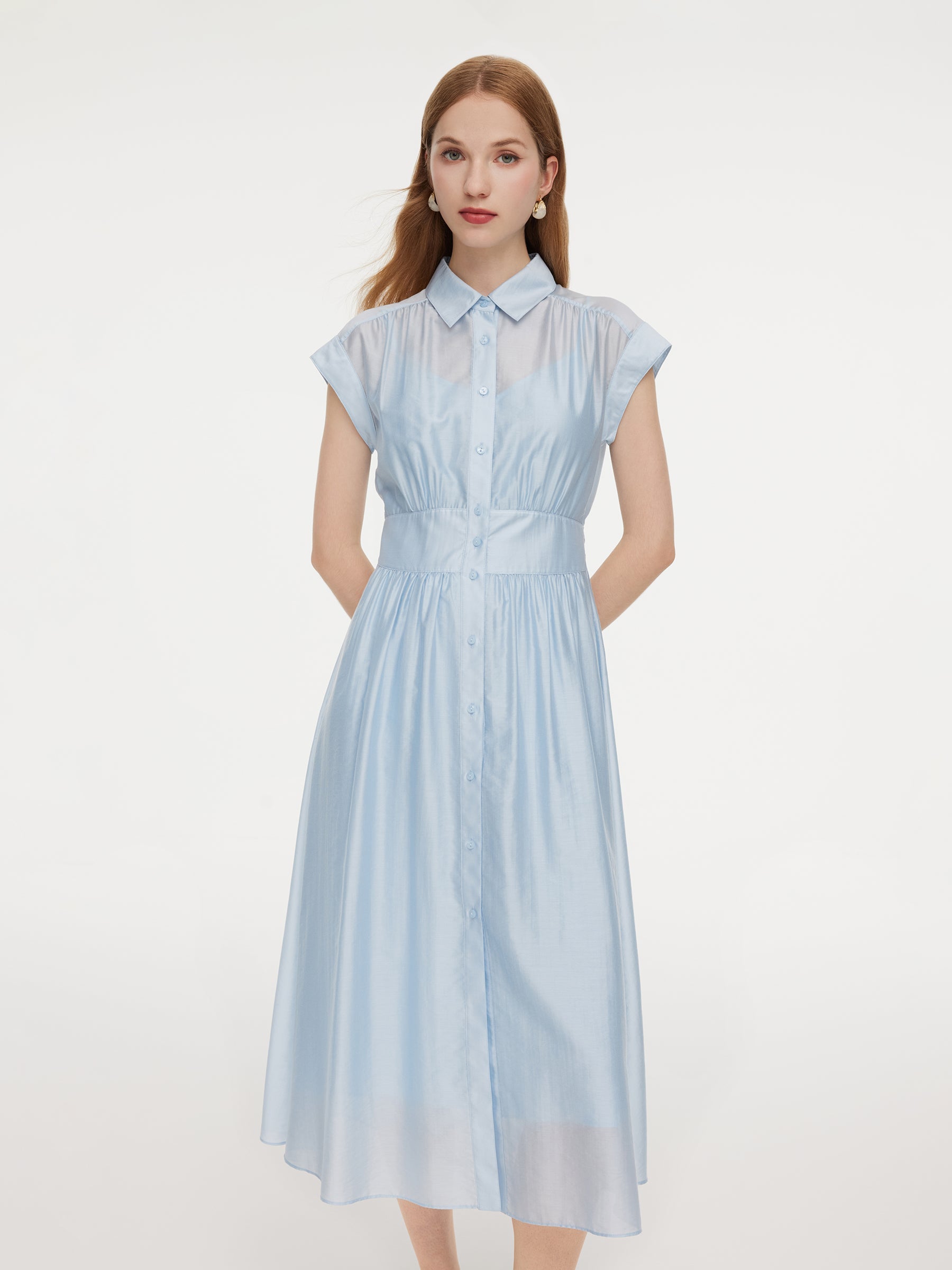 Tencel Shirt Dress with Slip