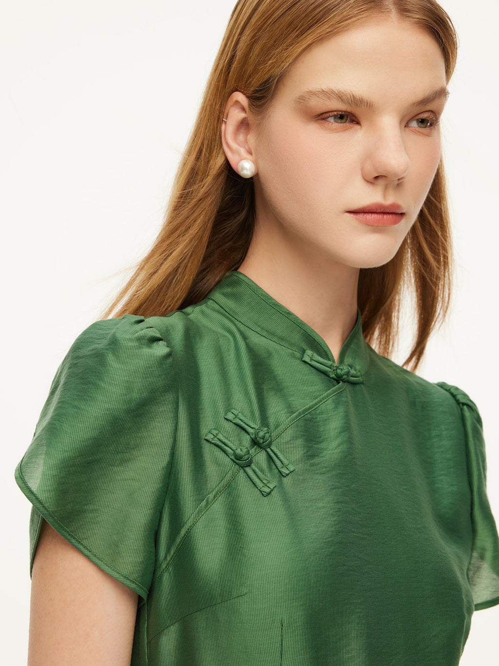 Tencel Qipao Mini Dress