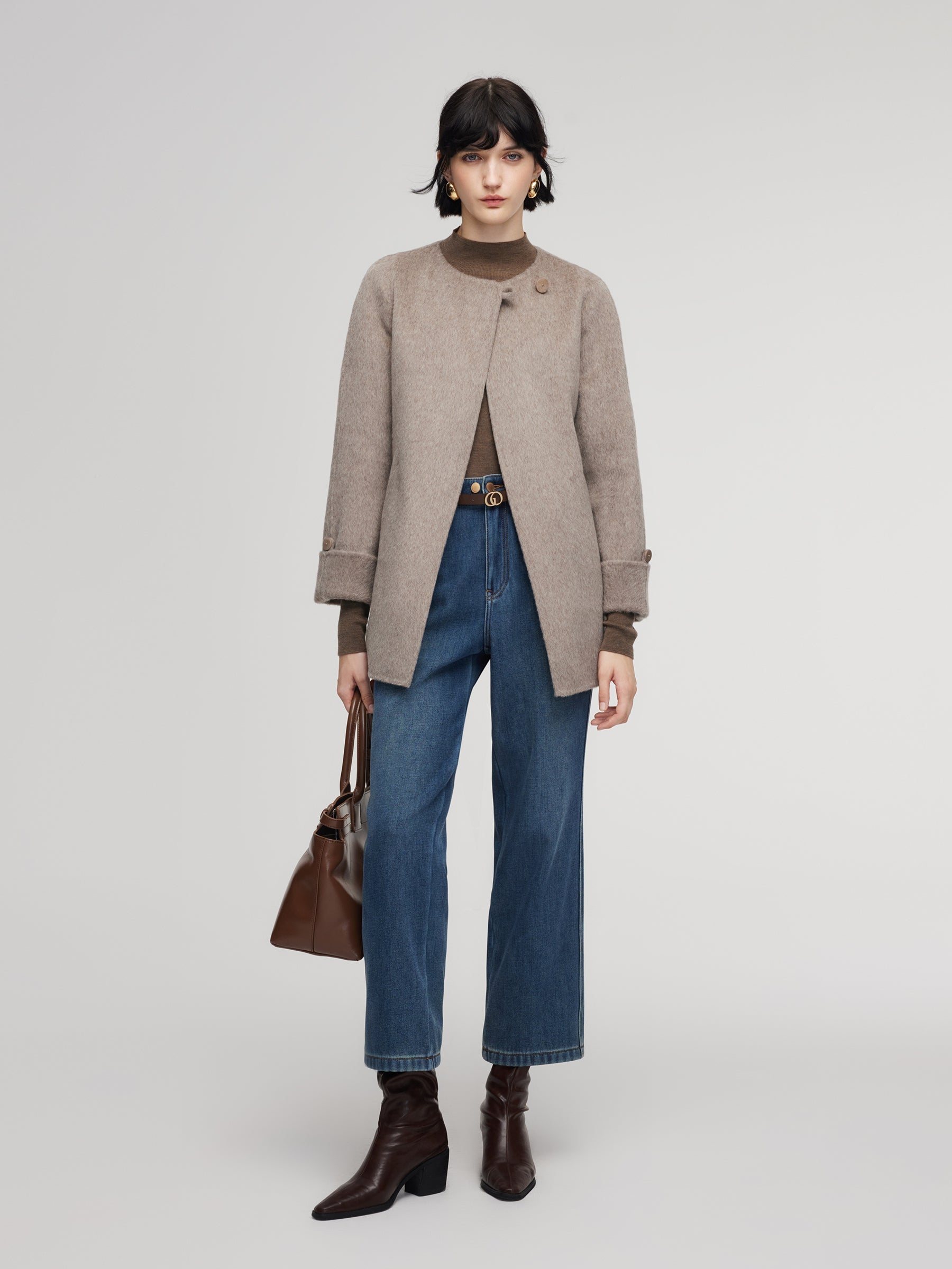 Alpaca Wool Wrap Coat