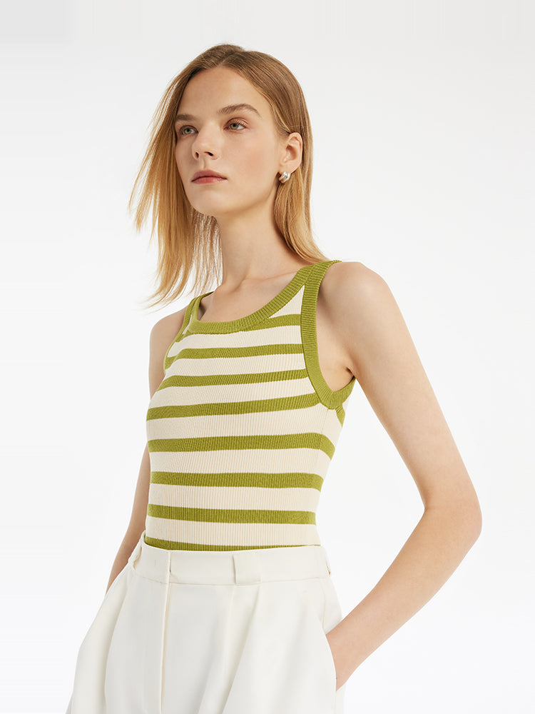 Striped Knit Fit Tank