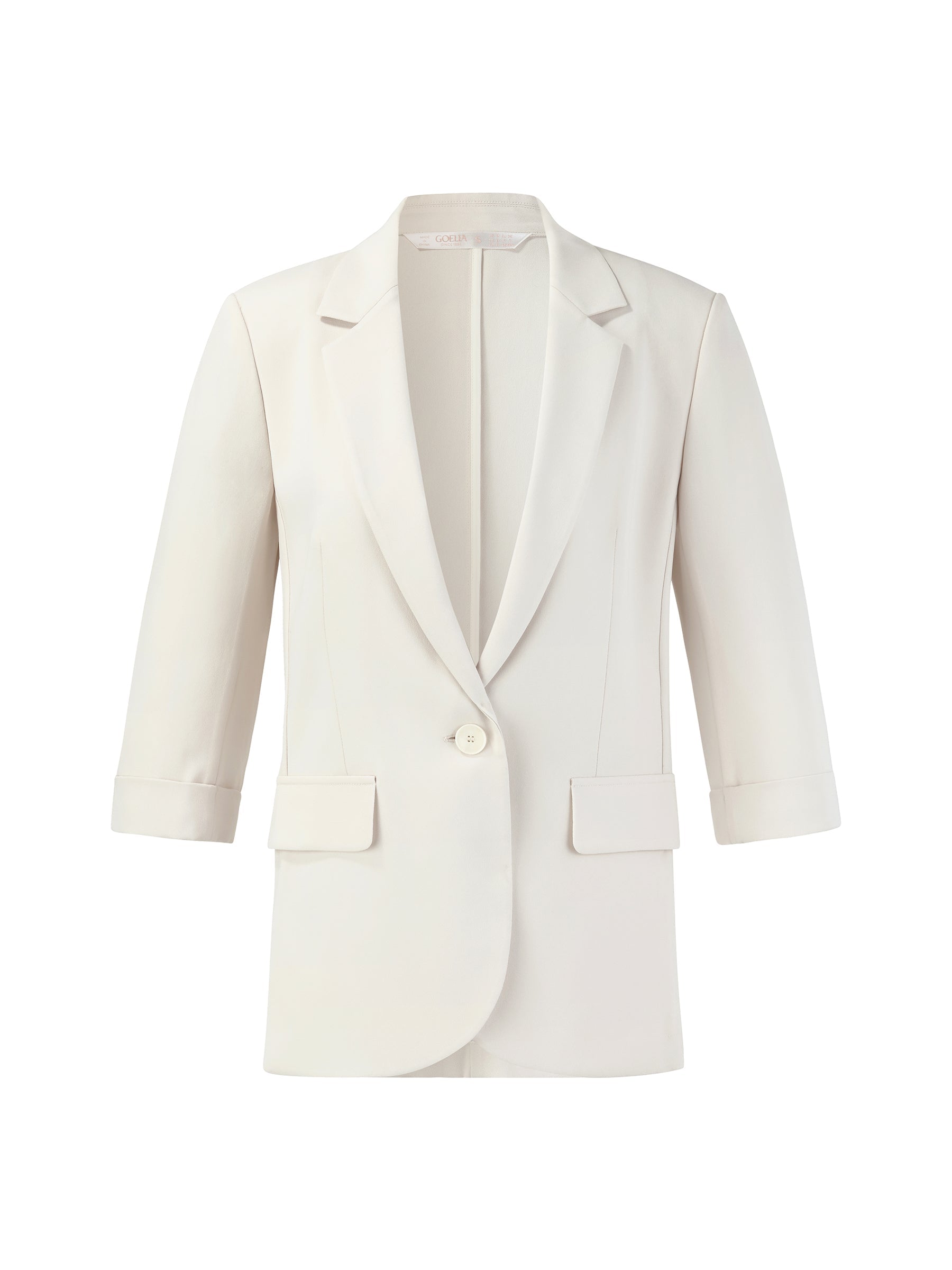 Acetate Blend Fitted Blazer
