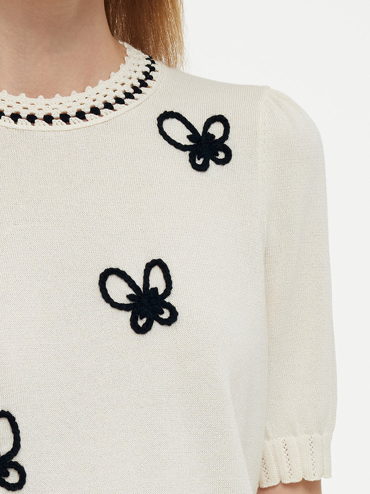 Tencel Butterfly Embroidery Top