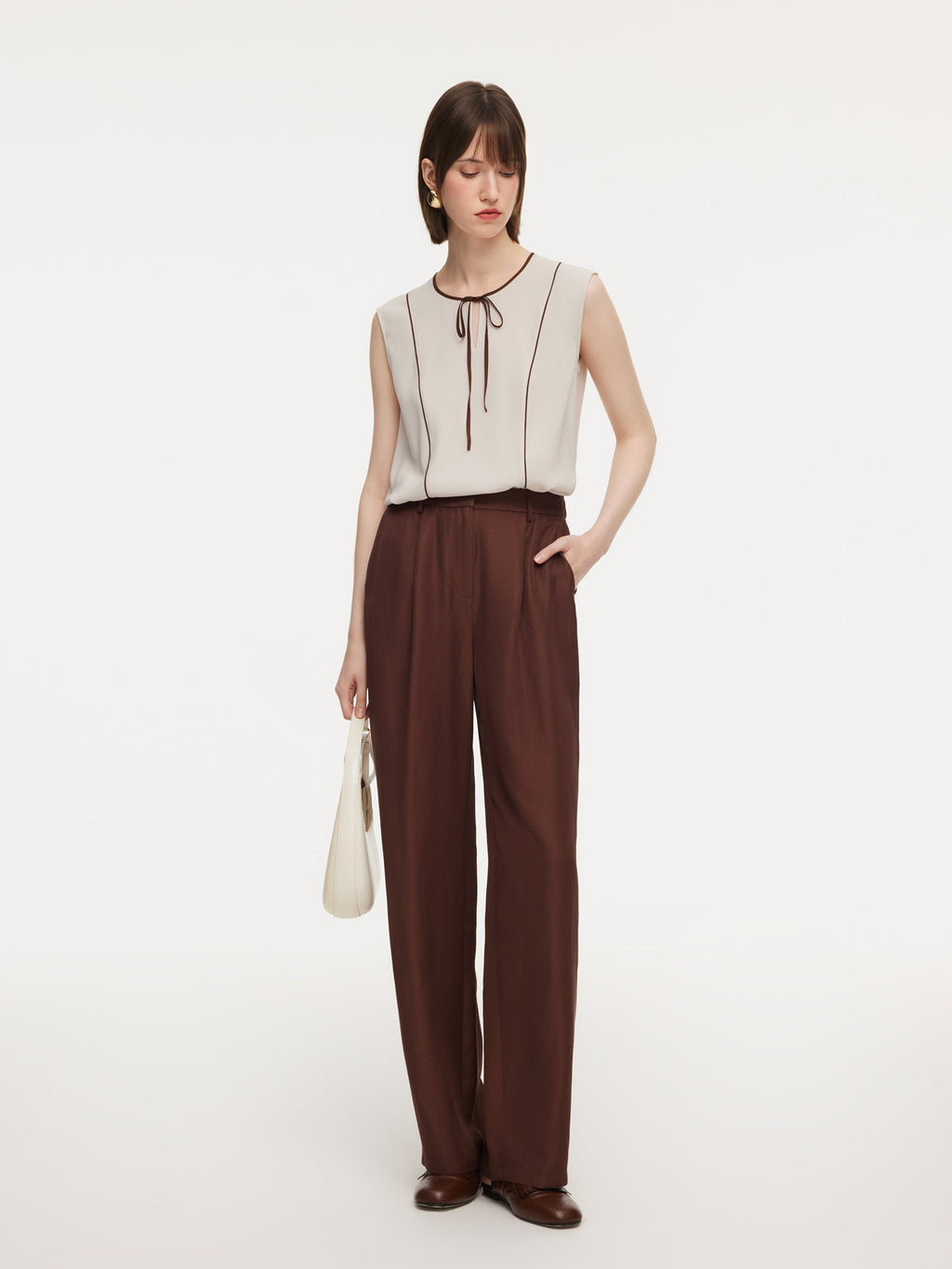 Acetate Blend Tie-Front Tank