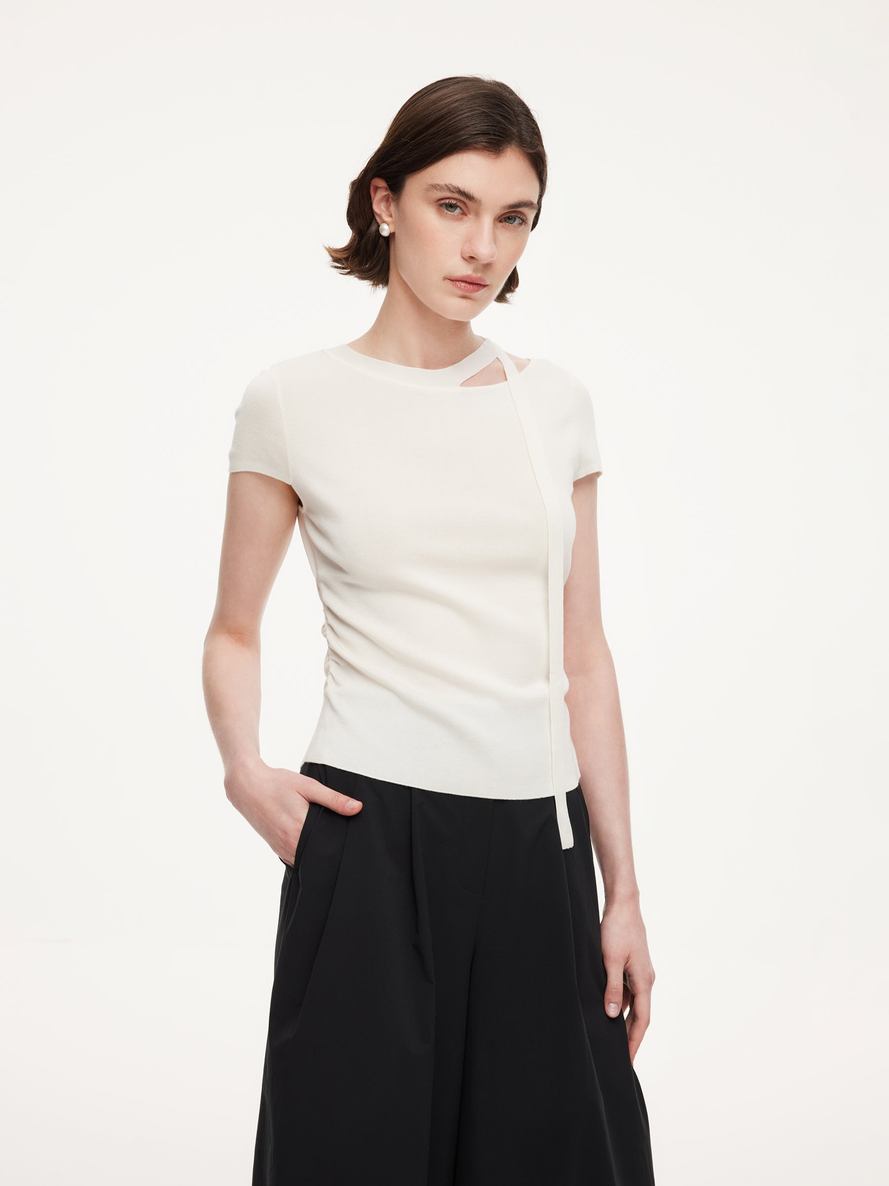 Waist Ruching with Ribbon