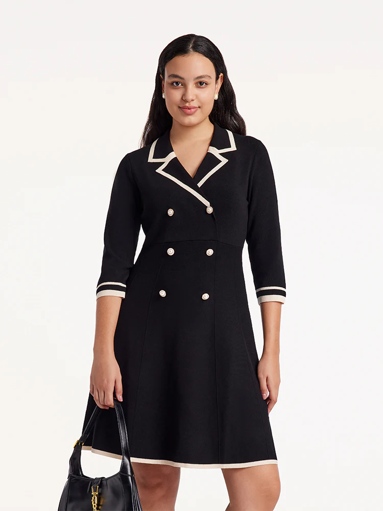 Tencel Blend Double-Breasted Mini Dress